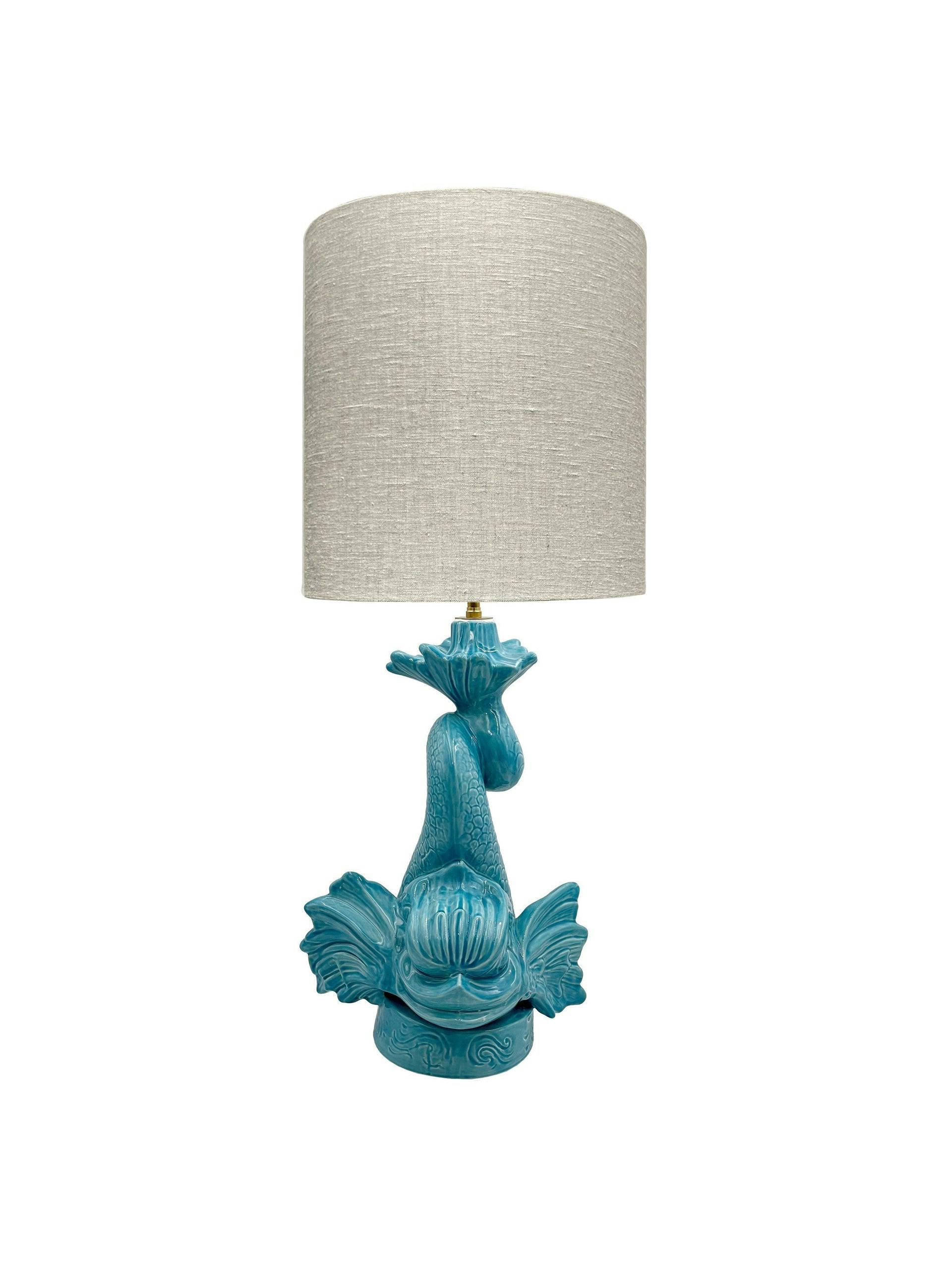 Dolphin lamp base in turquoise