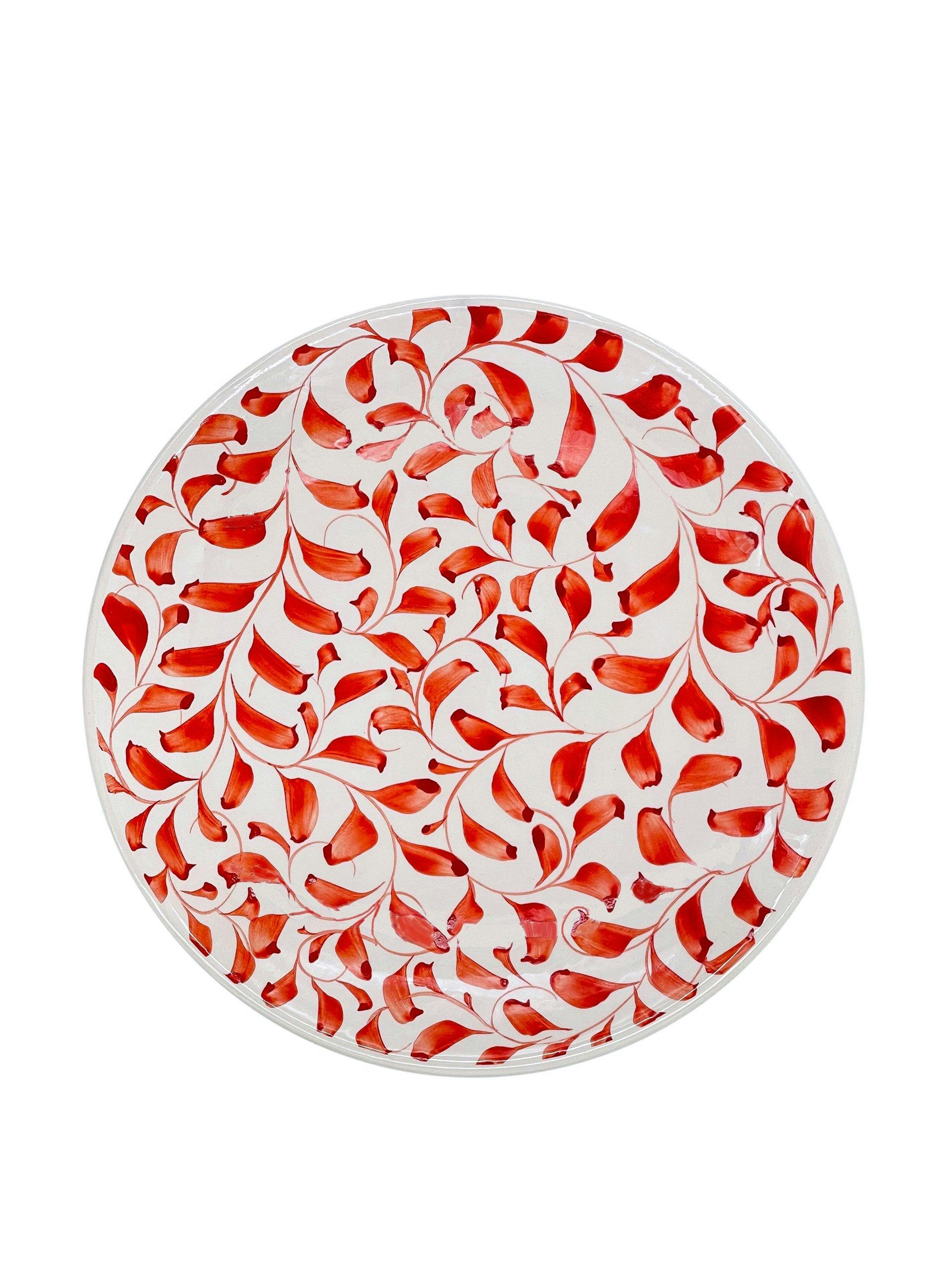 Dinner plate in red foliage Scroll print