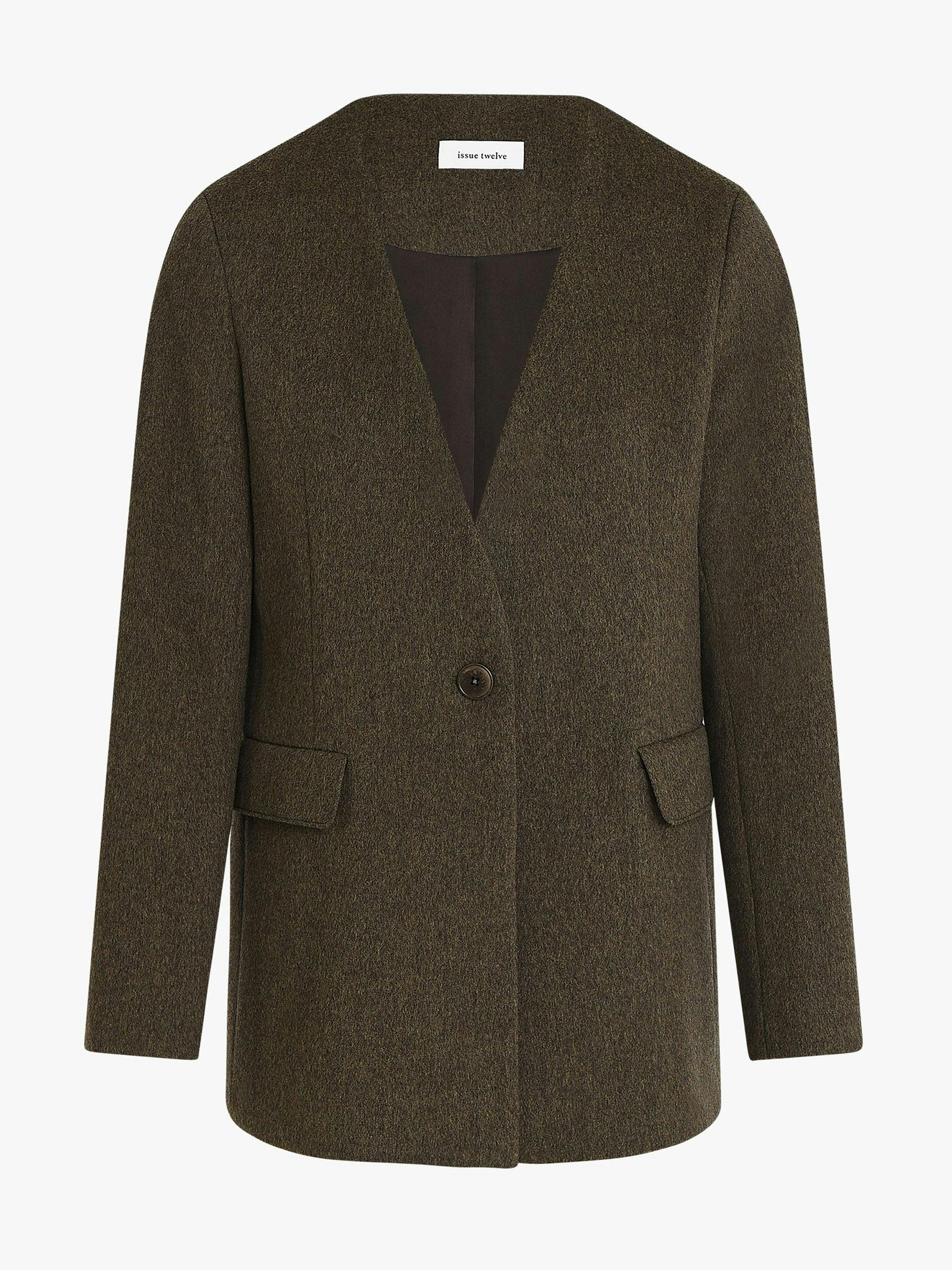 Devon green wool cashmere blazer