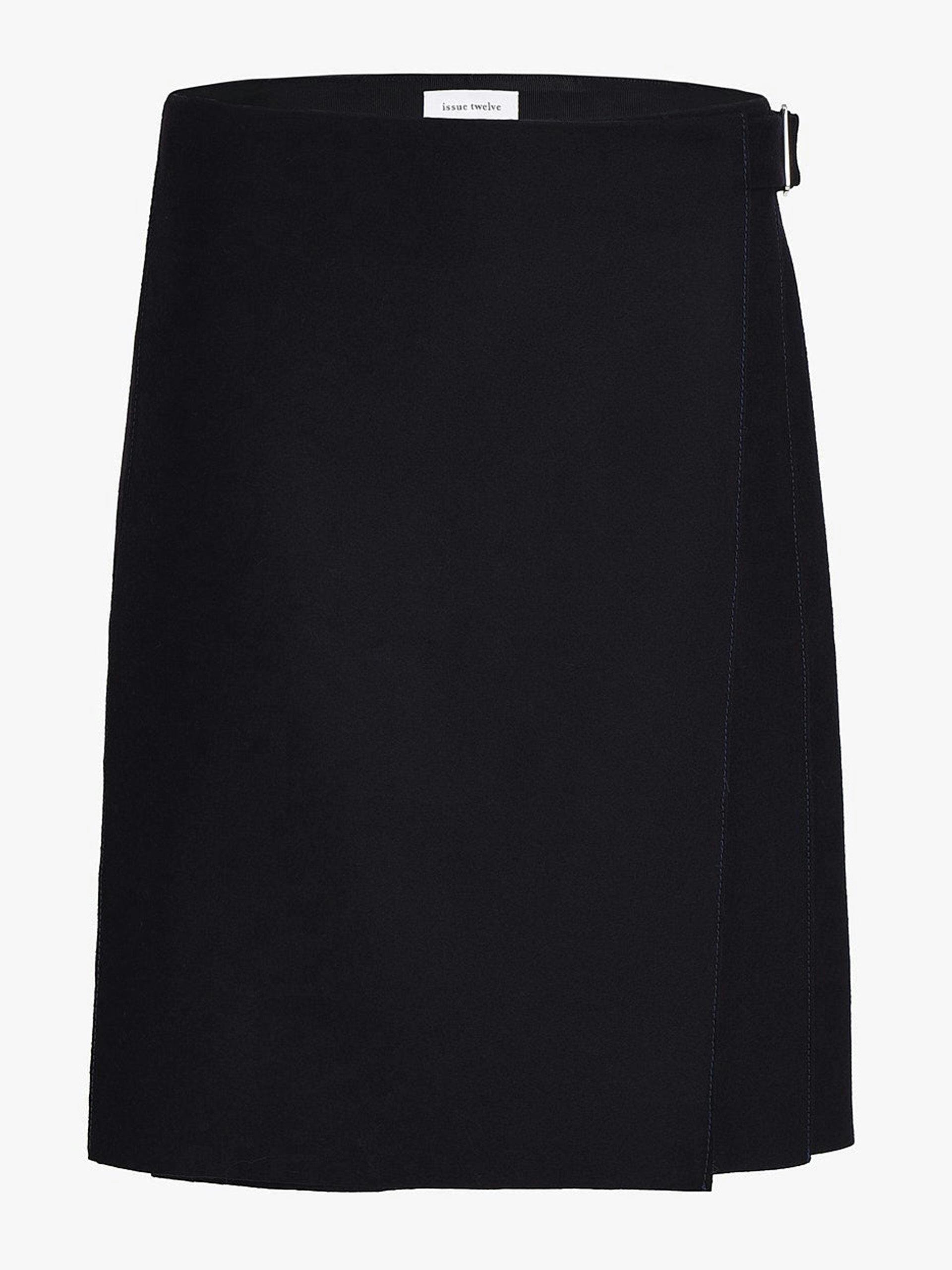 Kate navy blue wool and cashmere skirt