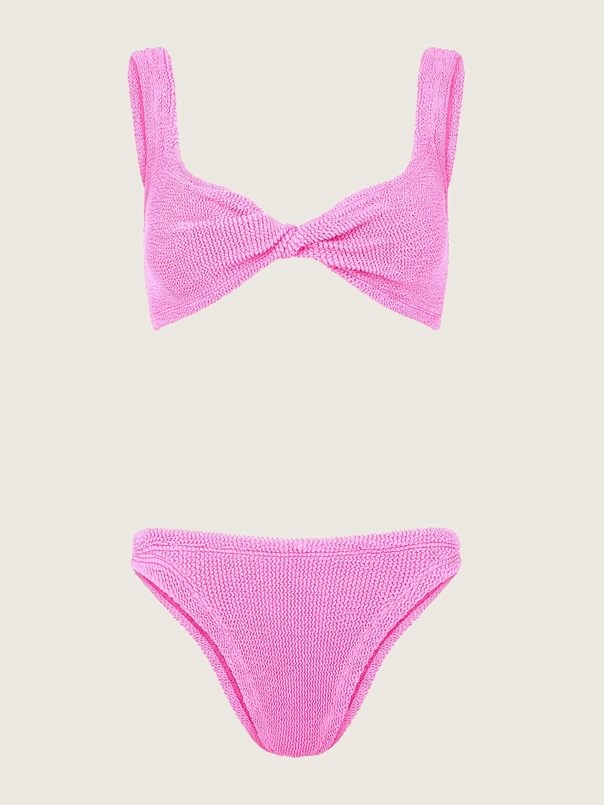 Bubblegum pink twist detail Juno bikini