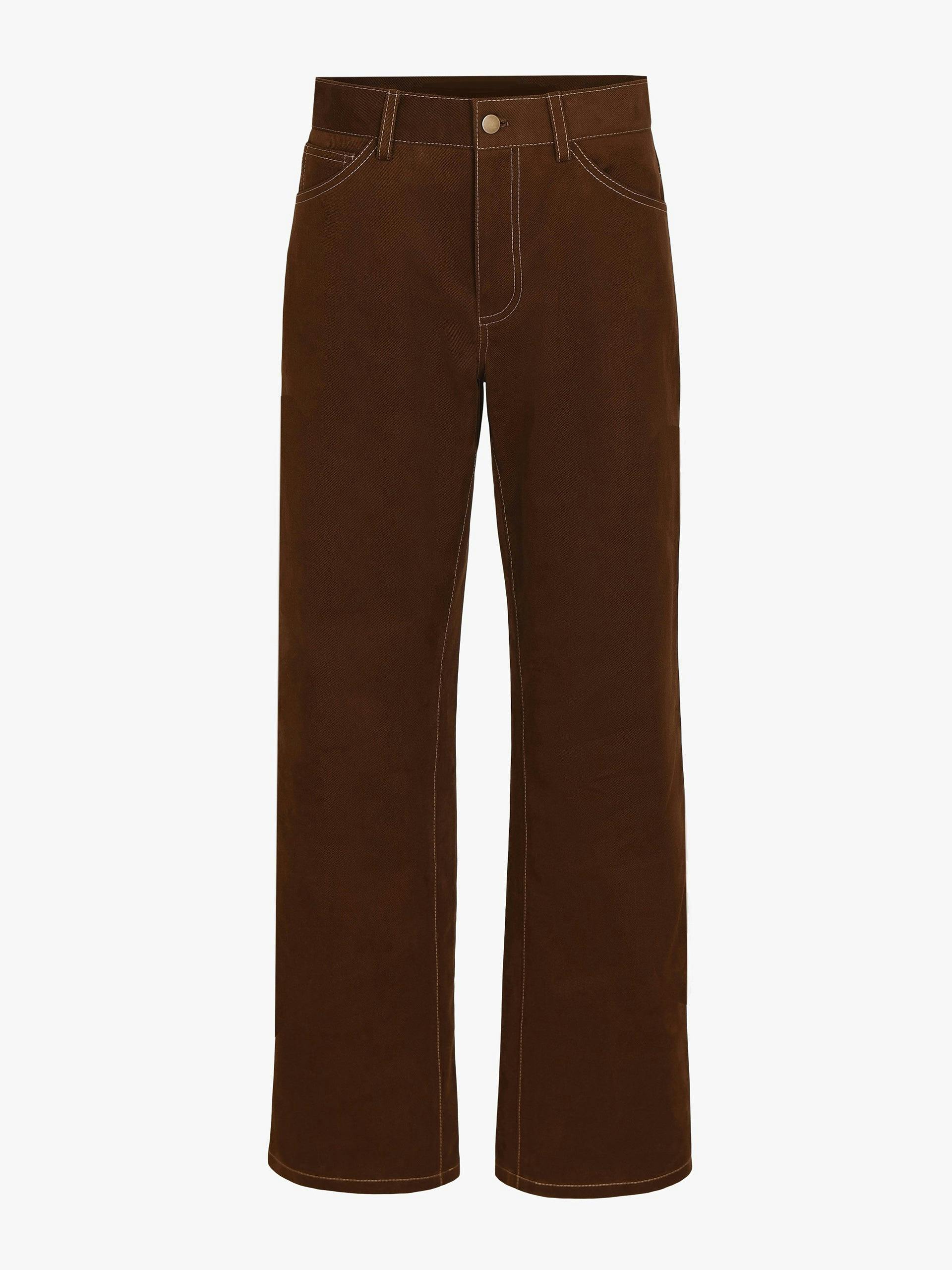 Lenny brown brushed cotton trousers