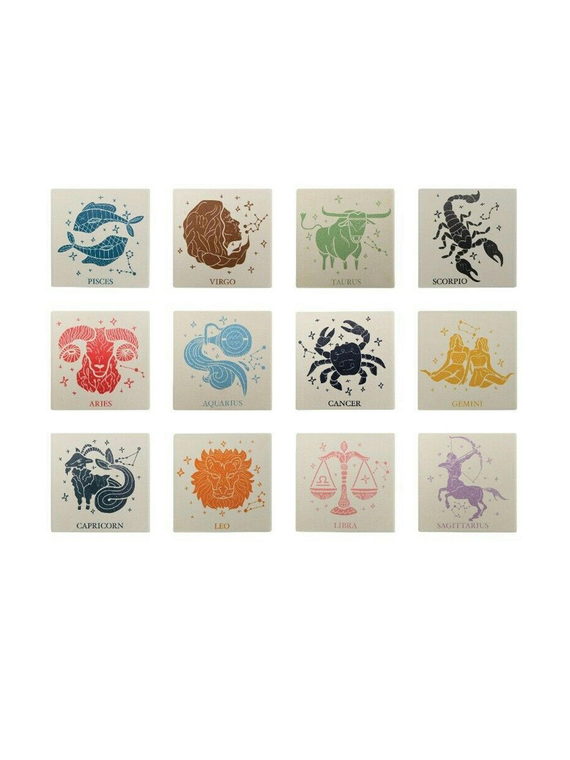 Zodiac ceramic coaster