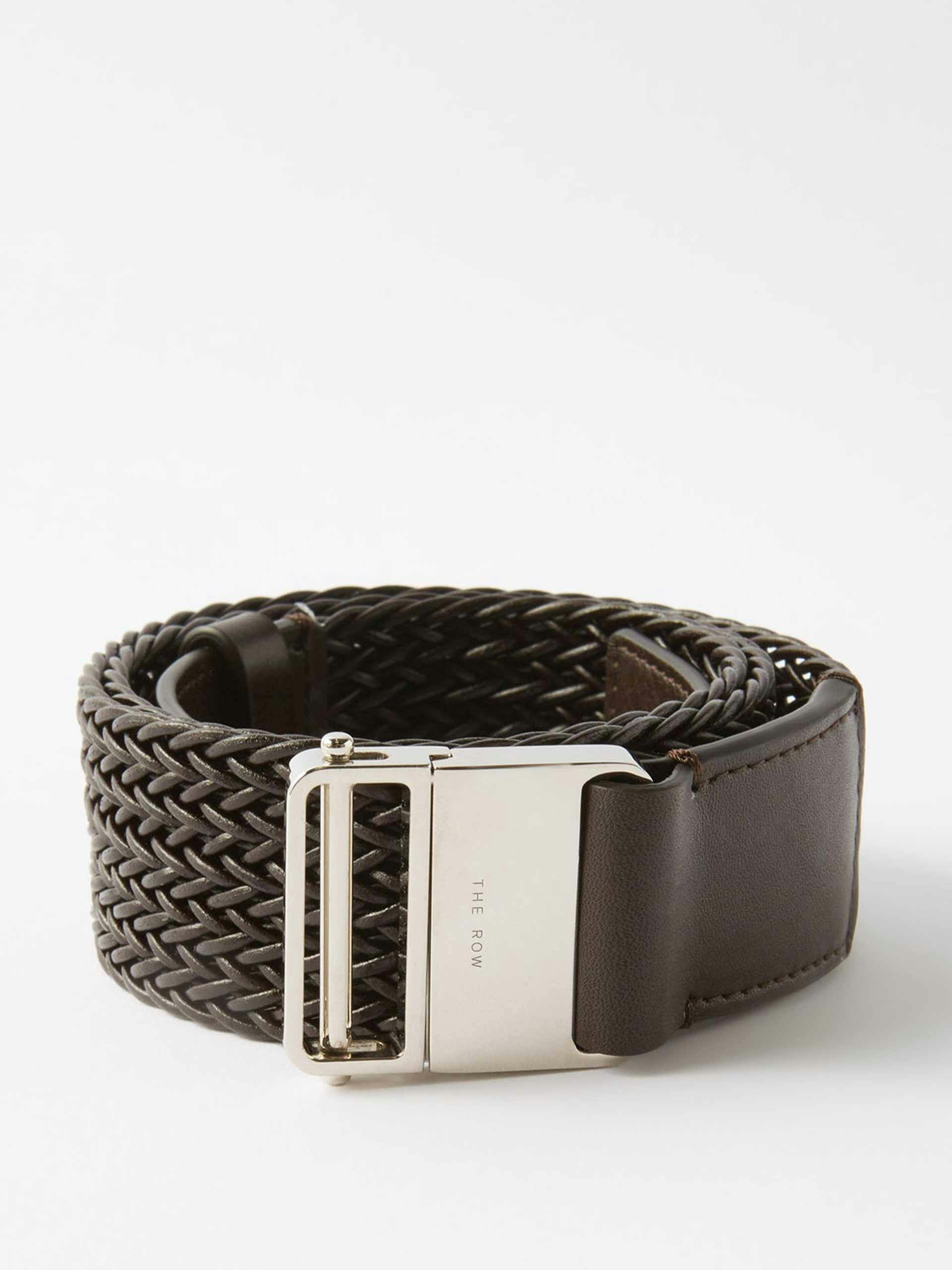 Woven-leather belt
