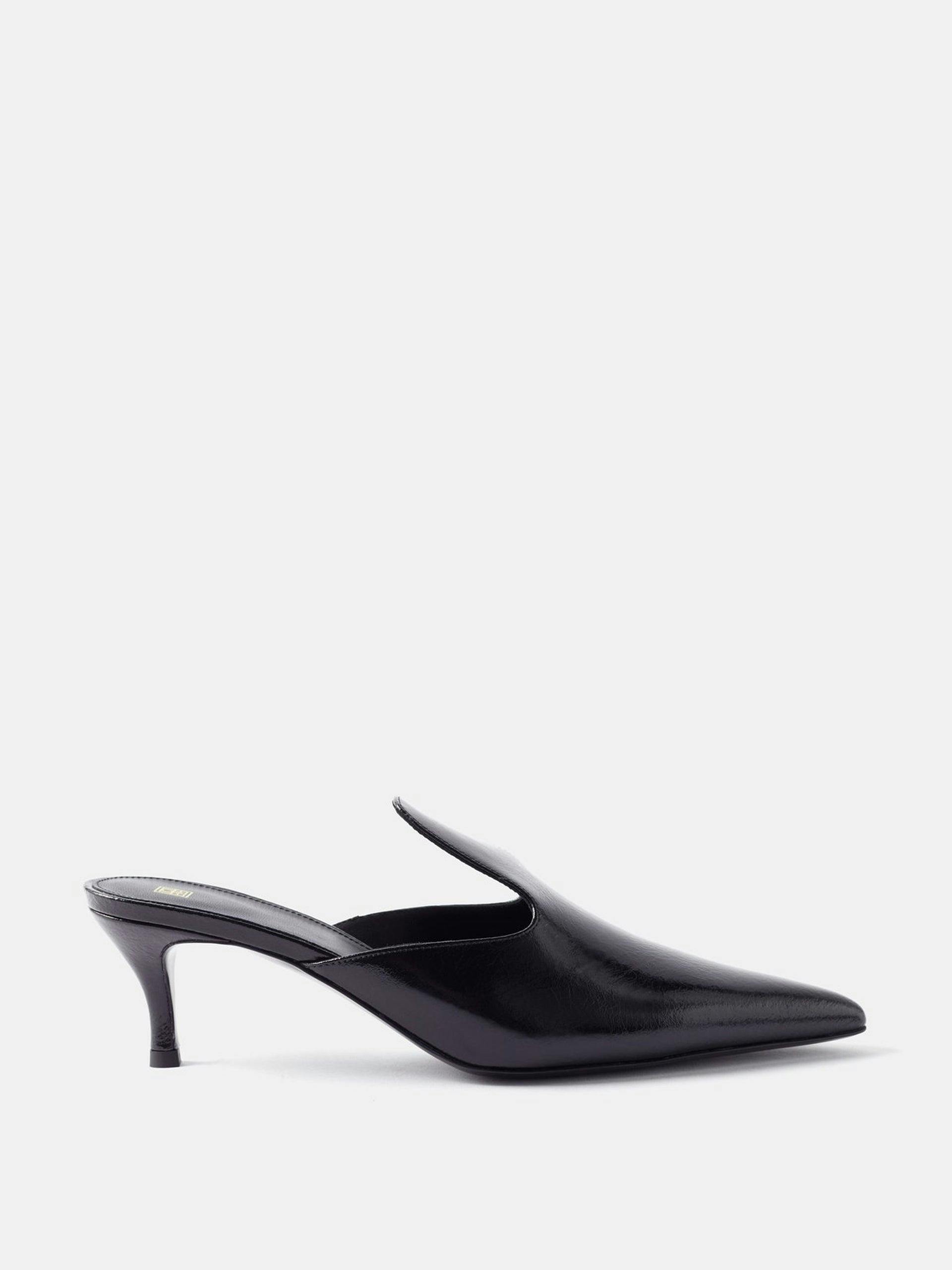 The Pencil patent leather mules