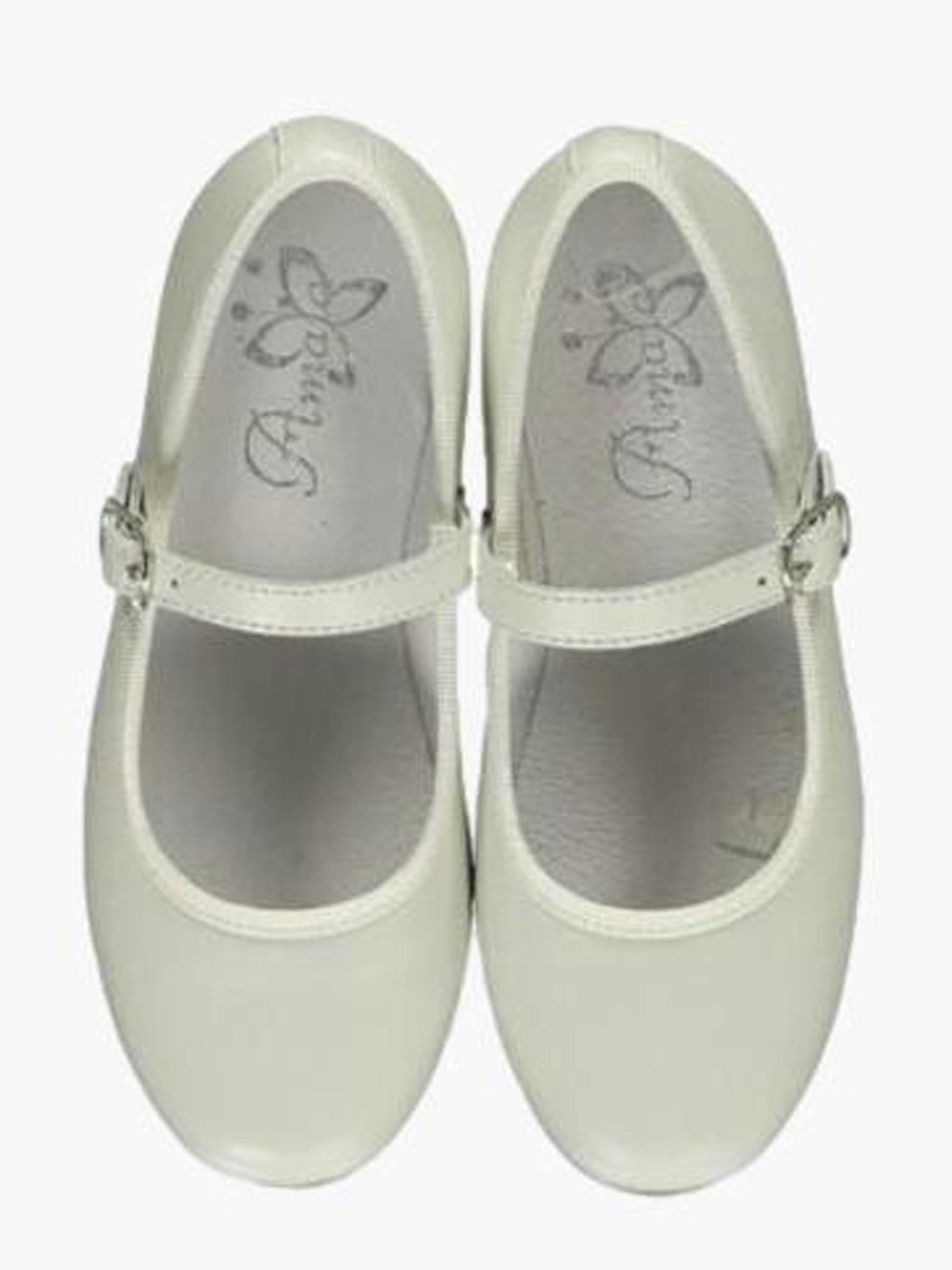 Ivory leather Mary Jane girl's shoes