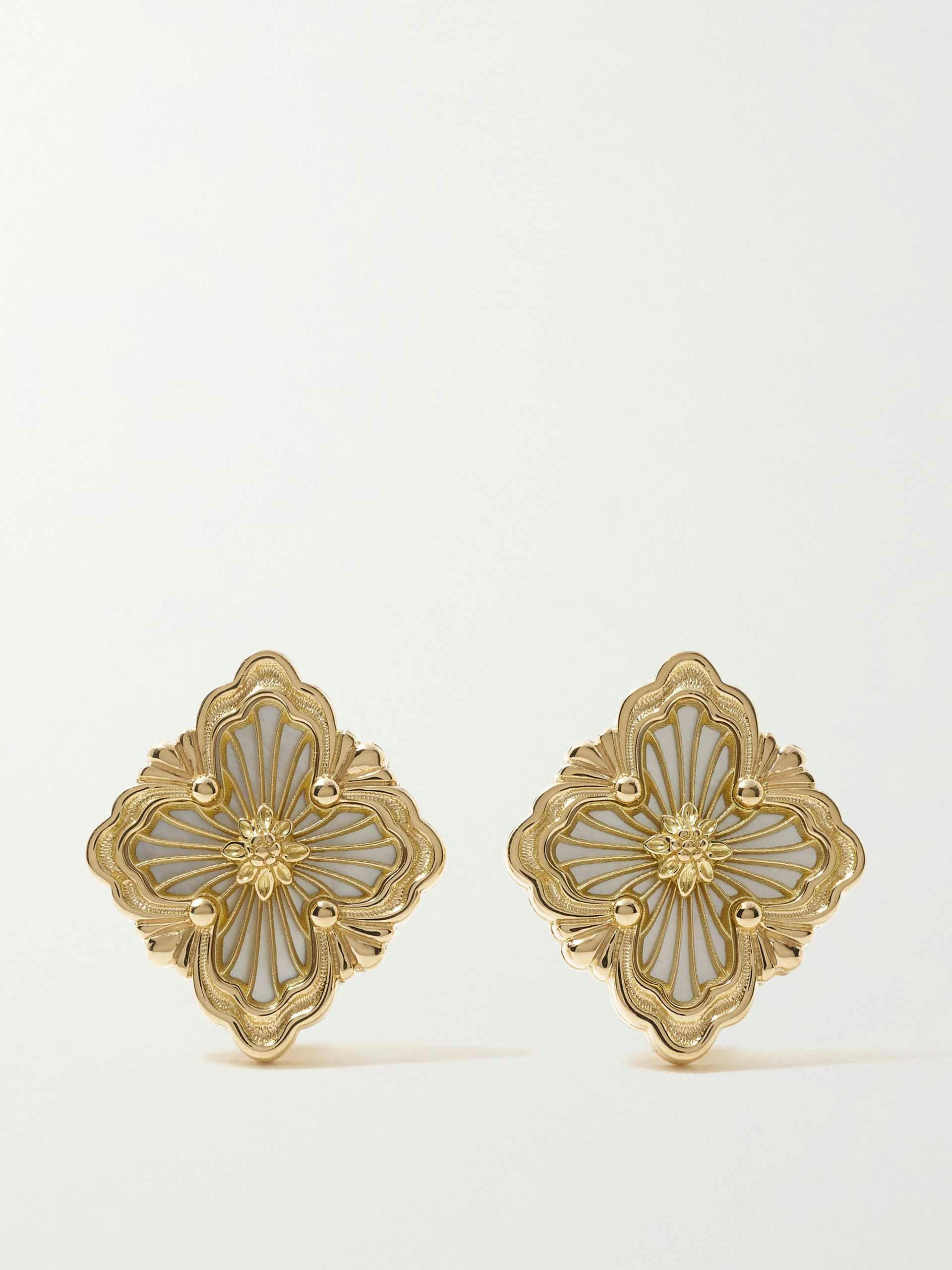 Gold opera earrings