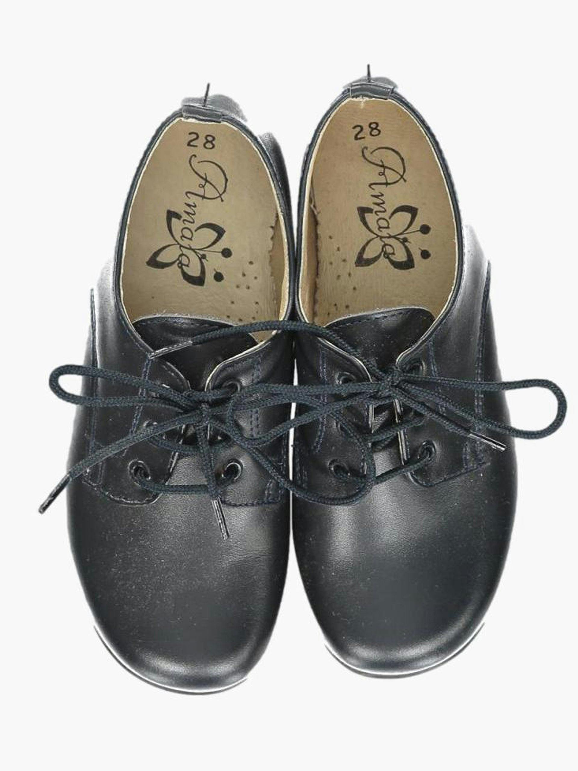 Blue lace-up leather shoes