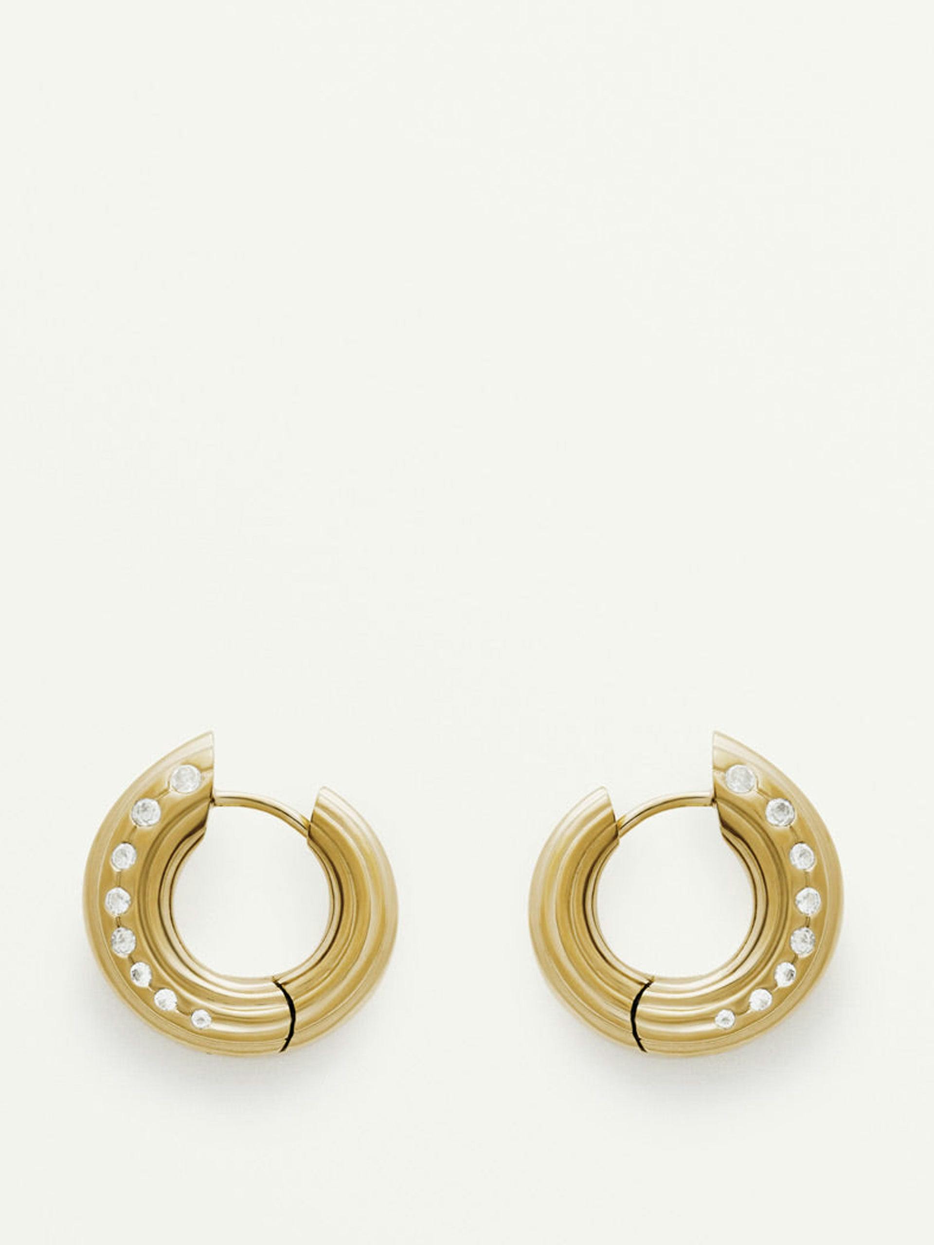 18kt gold vermeil and white topaz hoop earrings
