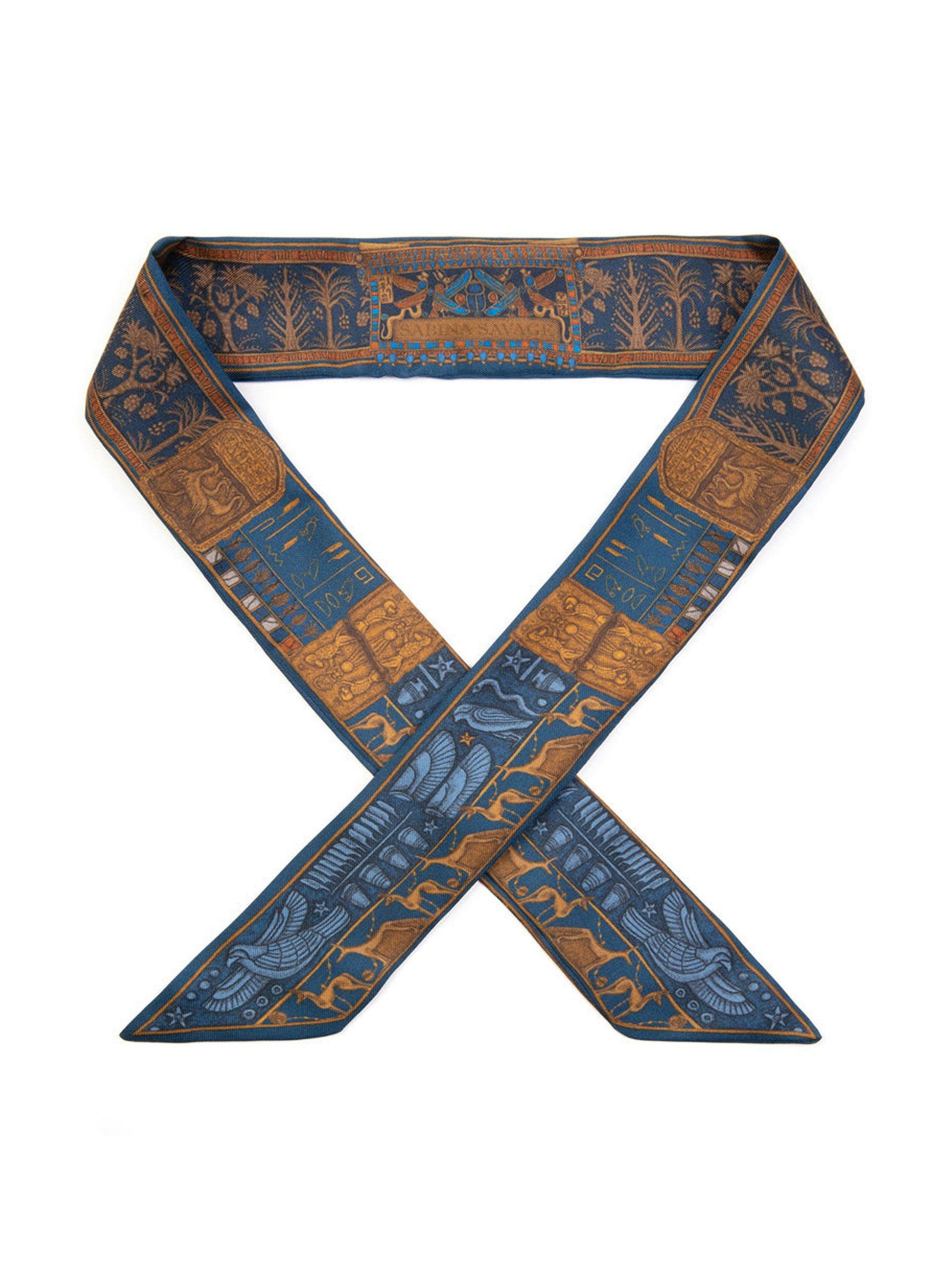 Ode to Anubis small silk ribbon scarf