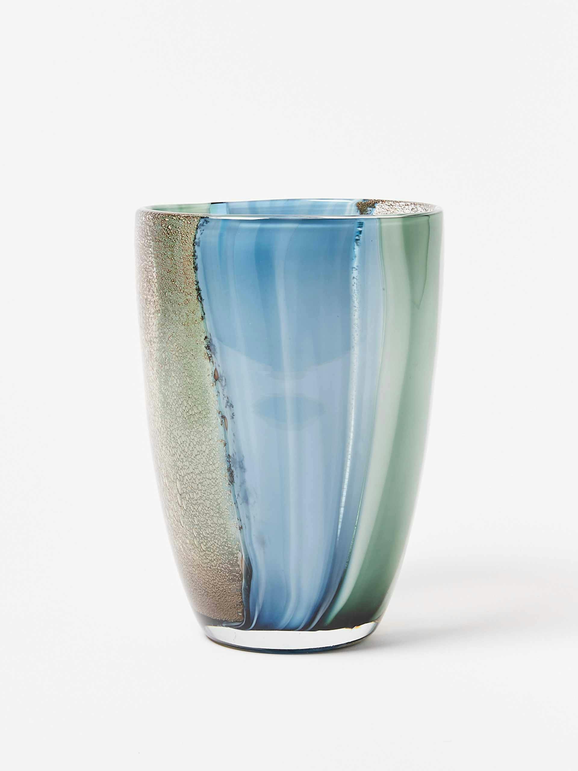 Blue and green glass vase