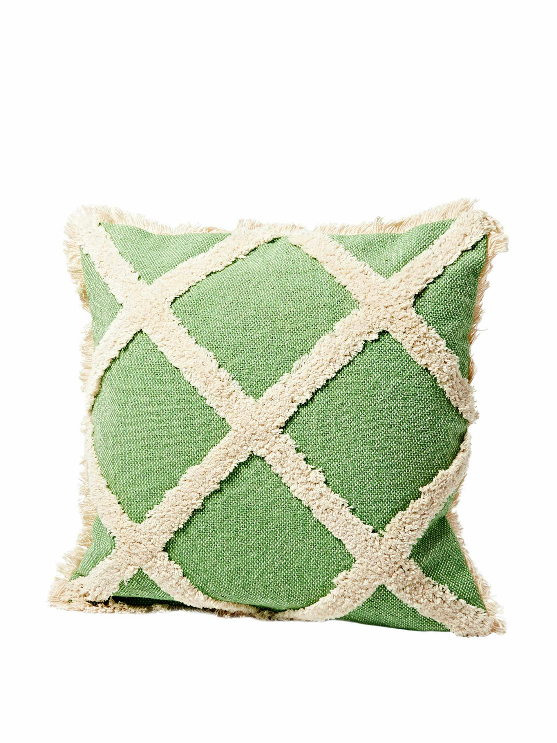 Tufted green cushion cover