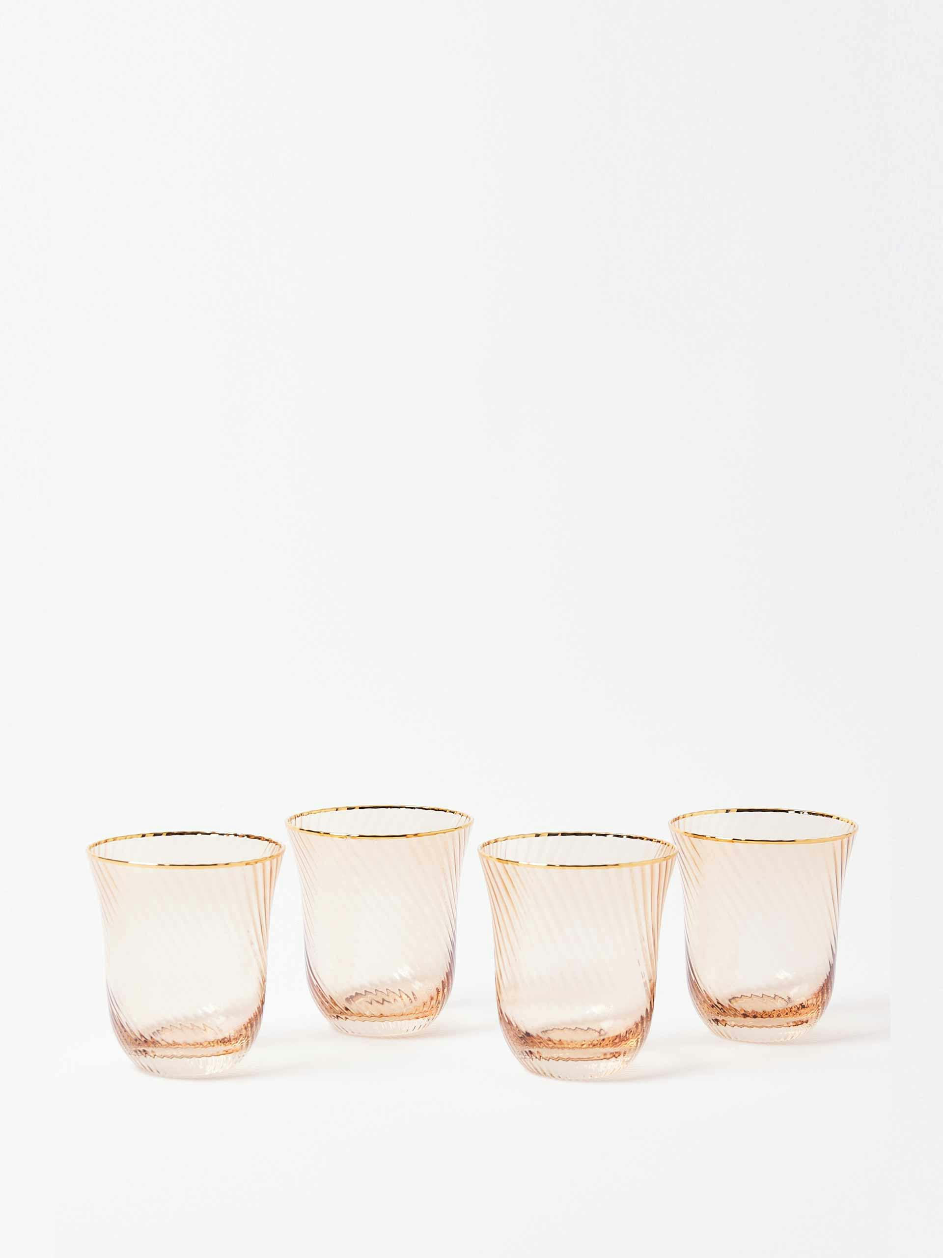 Orange stemless wine glasses (set of 4)