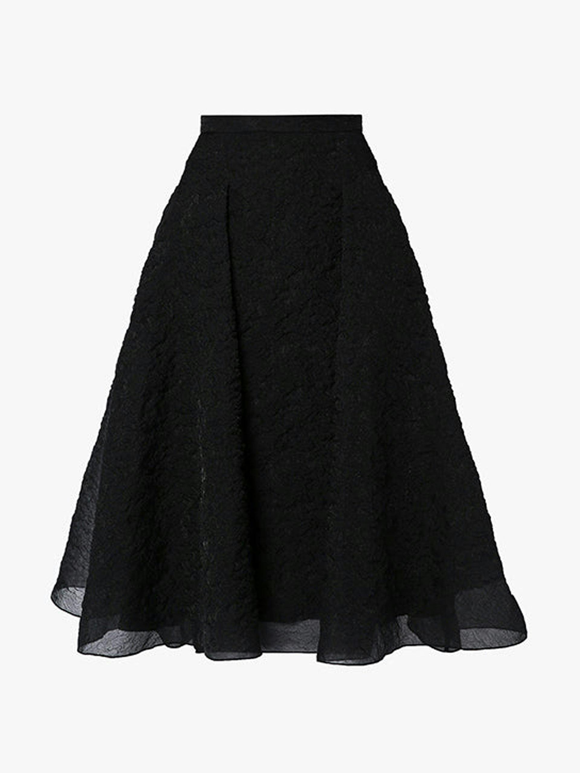 Sonya black organza cloqué skirt