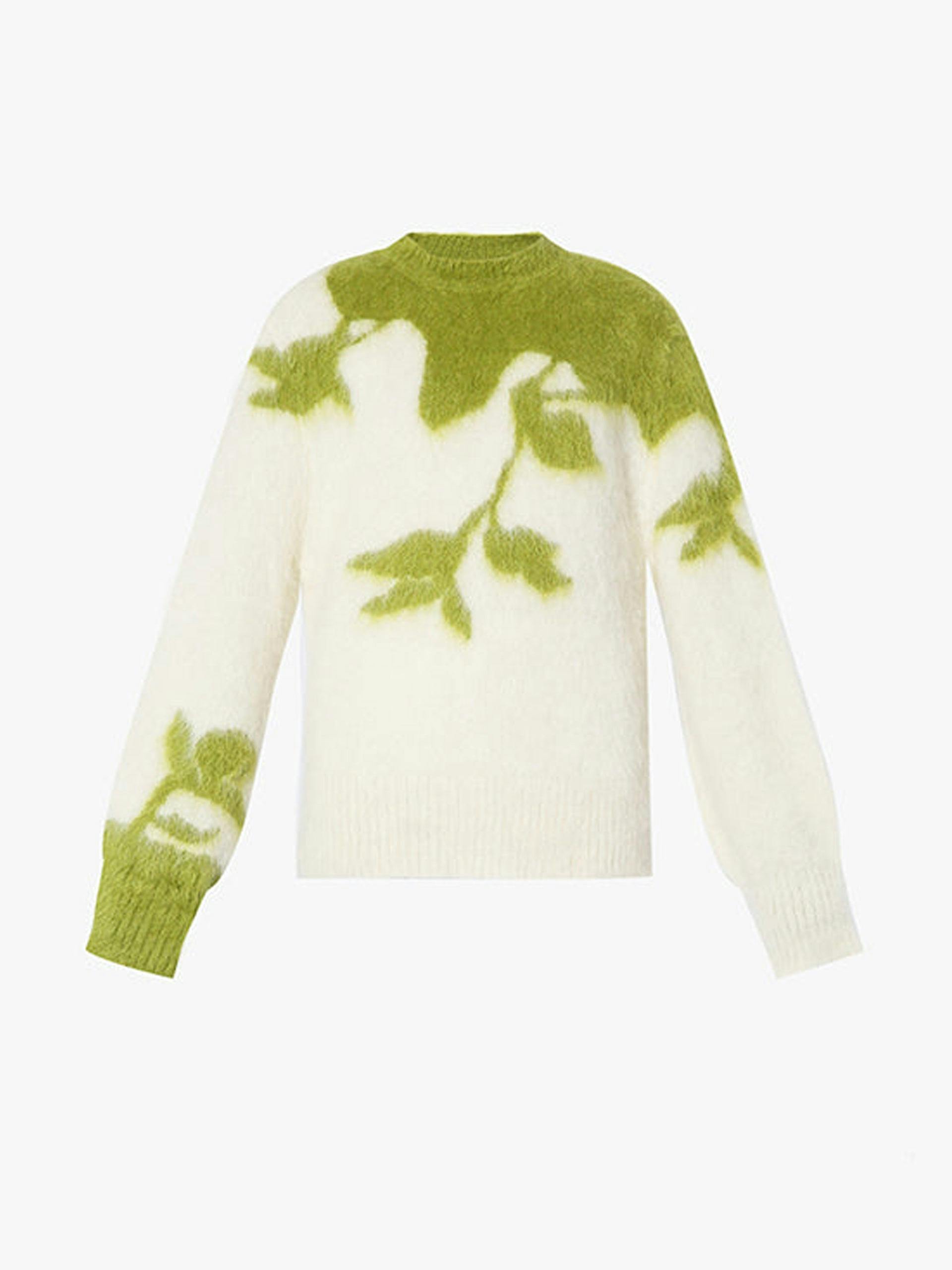 Salma floral green mohair jumper