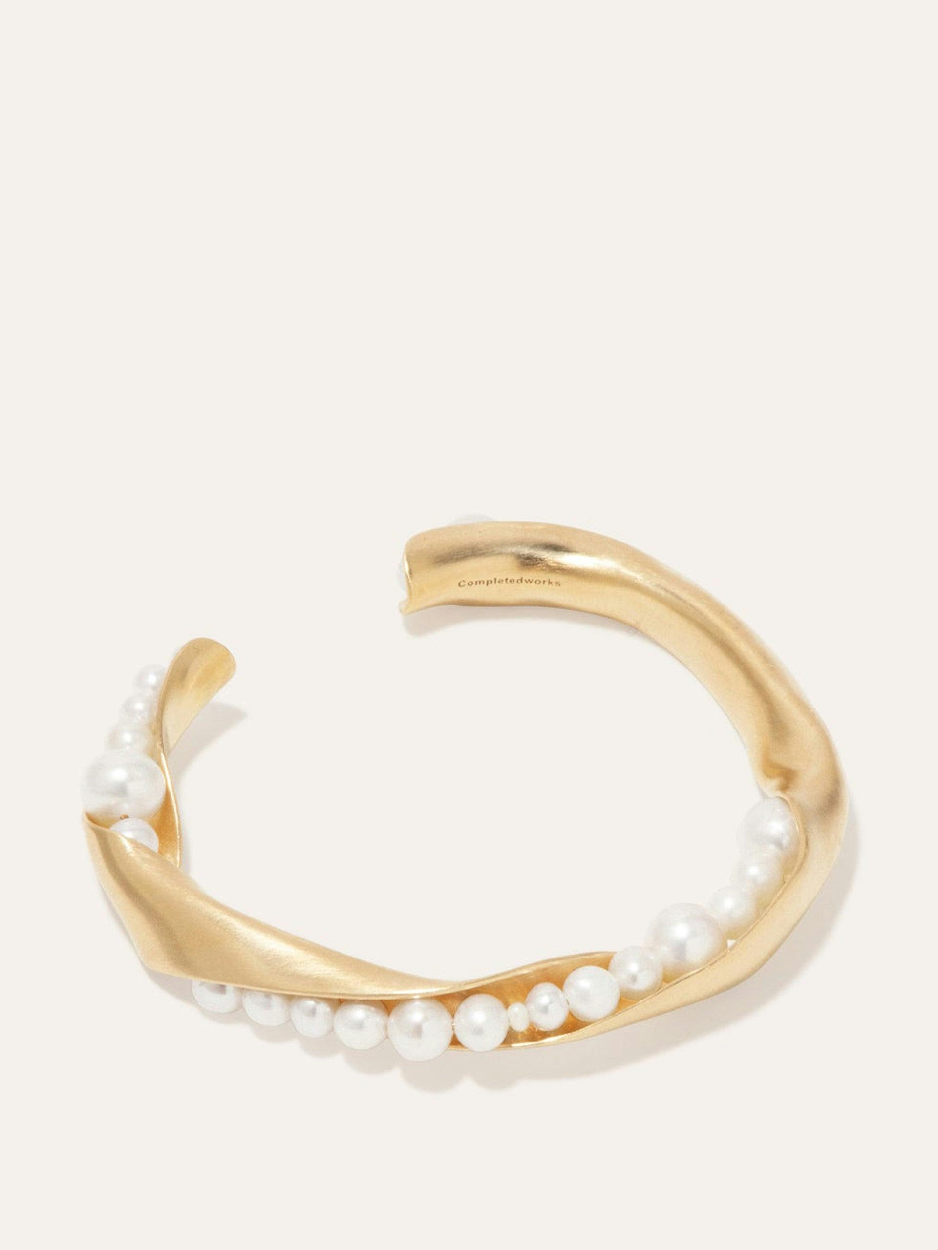 "Drippity Drip" pearl and gold plated pearl bracelet