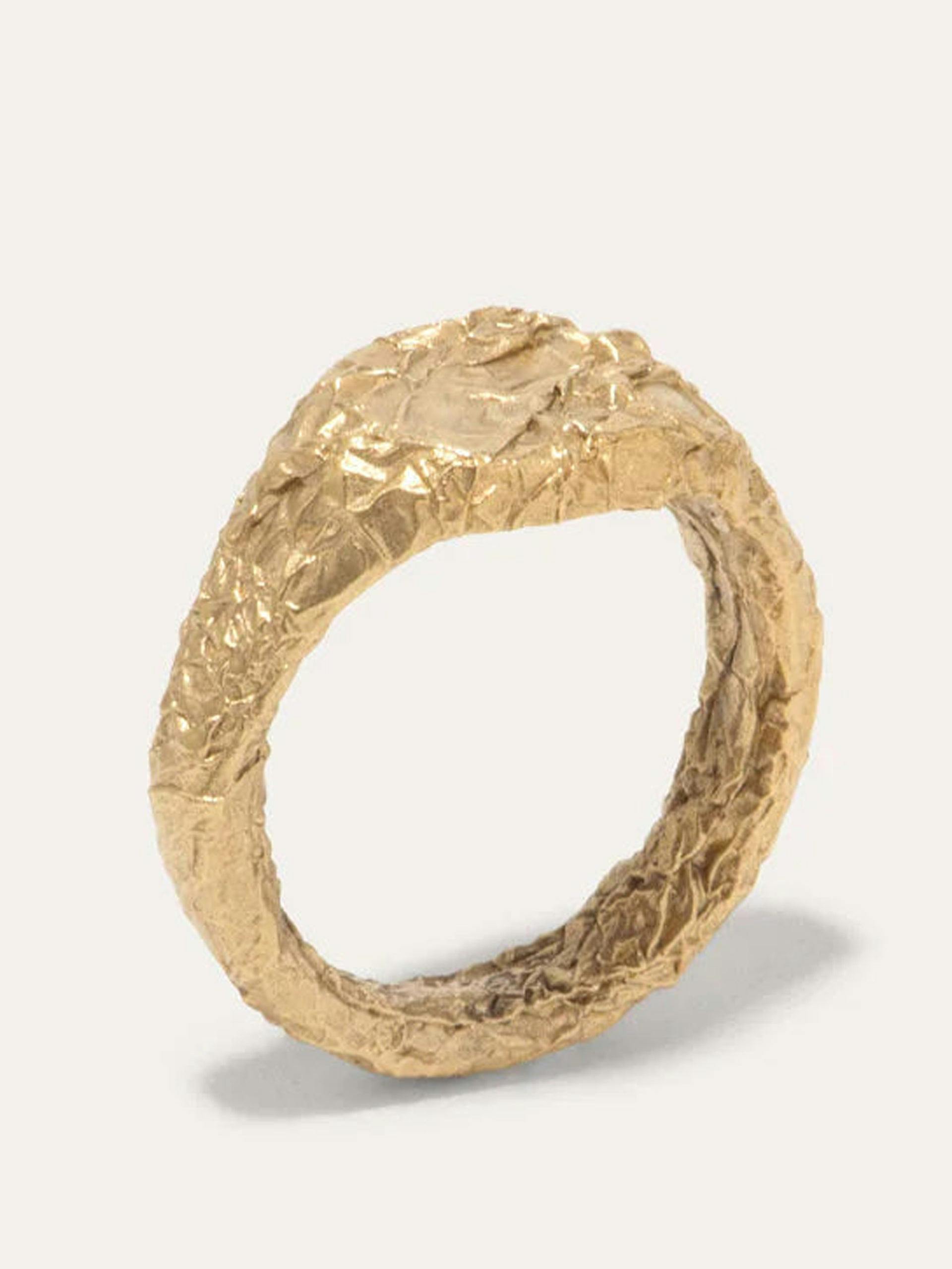 "Foil" gold vermeil ring - large