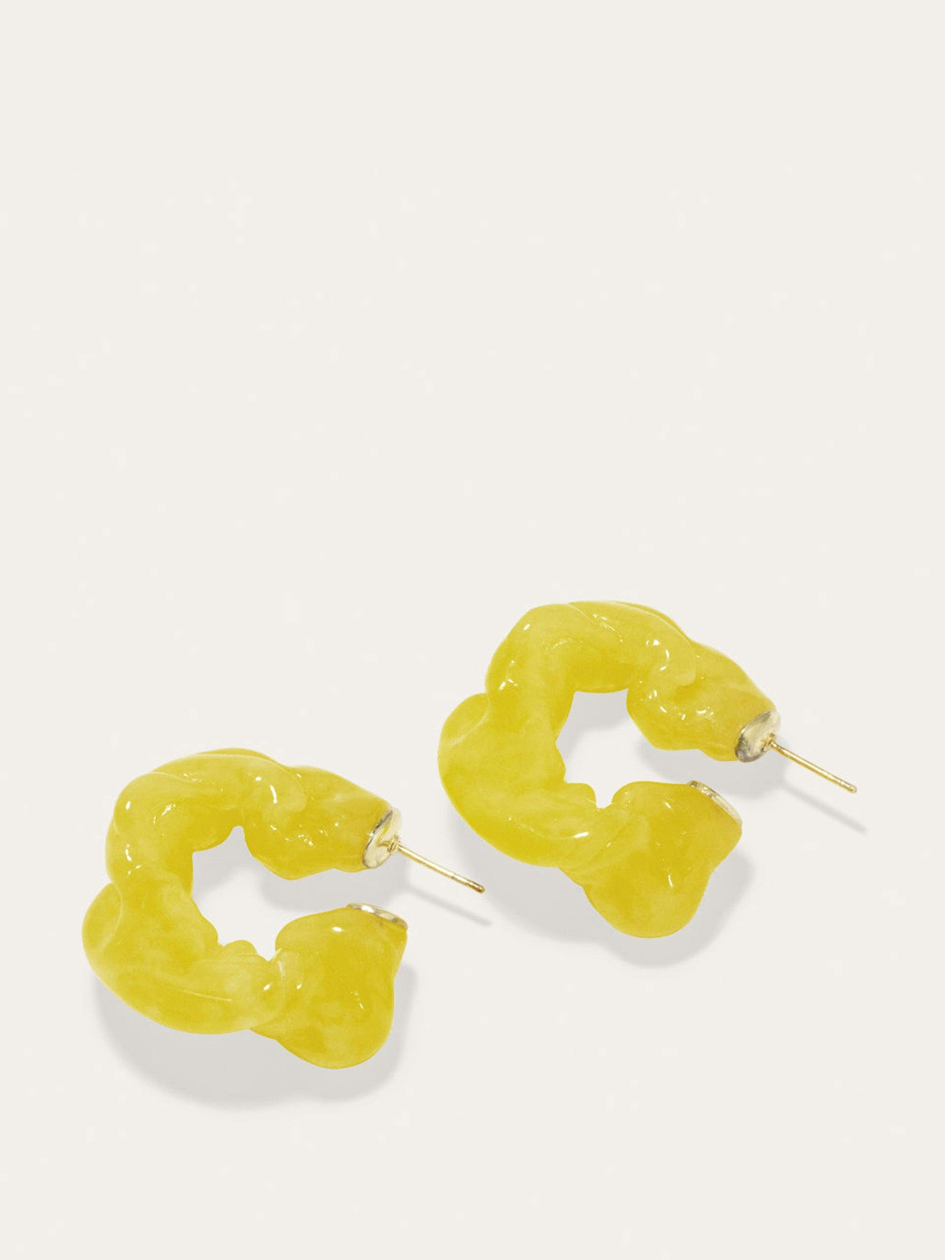 Yellow resin and gold vermeil Ruffle earrings