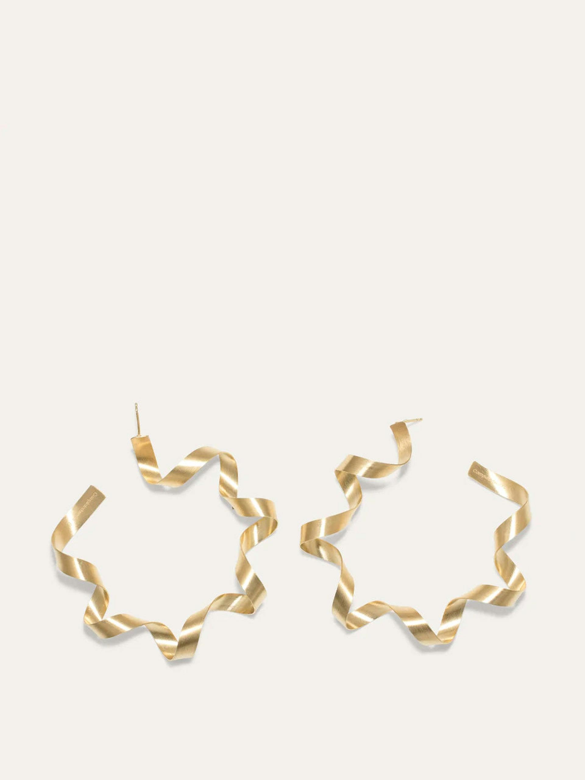 "This is What Happens When the Paper Shredder Malfunctions I" gold vermeil earrings