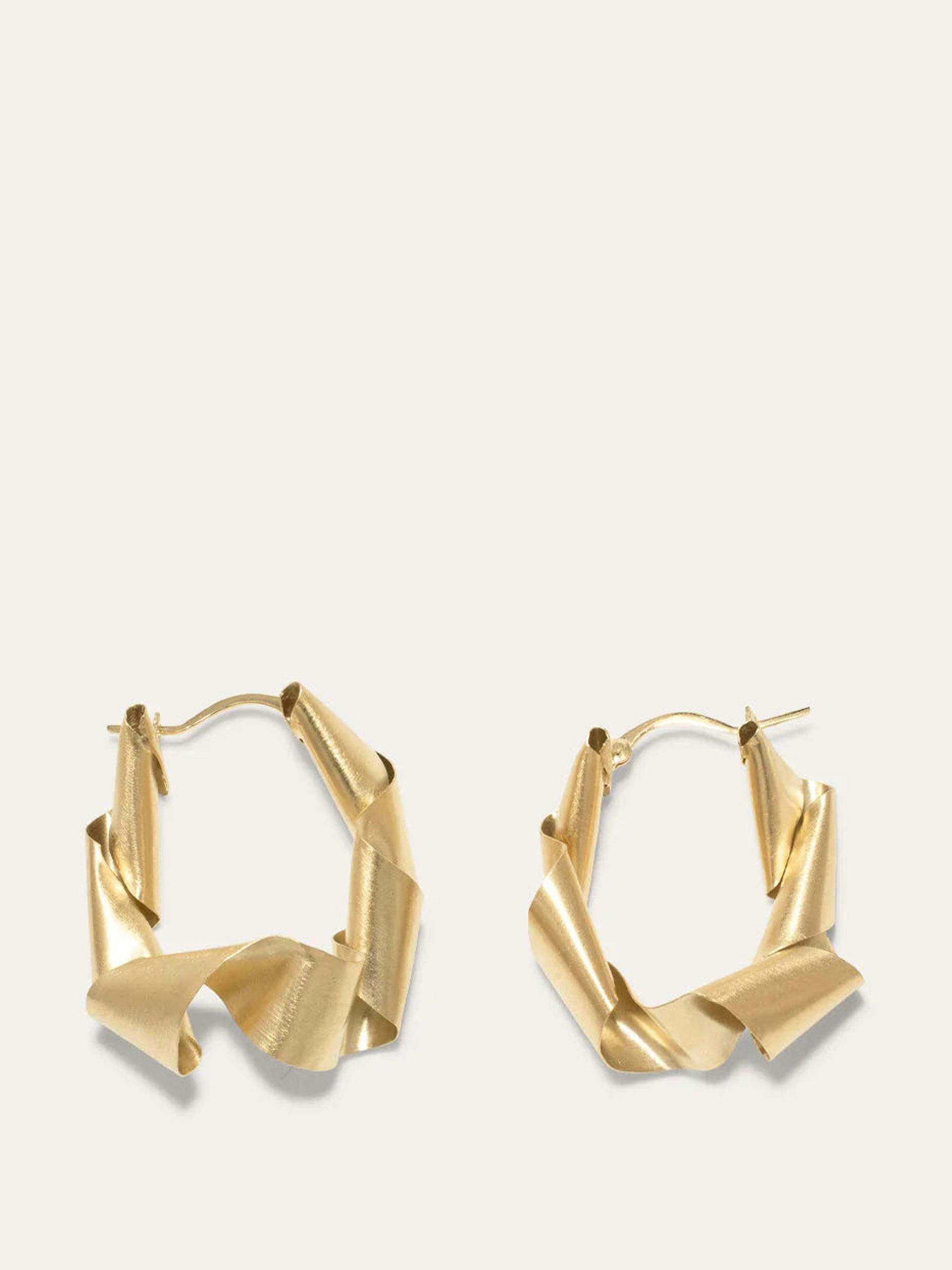 "This is What Happens When the Paper Shredder Malfunctions III" gold vermeil earrings