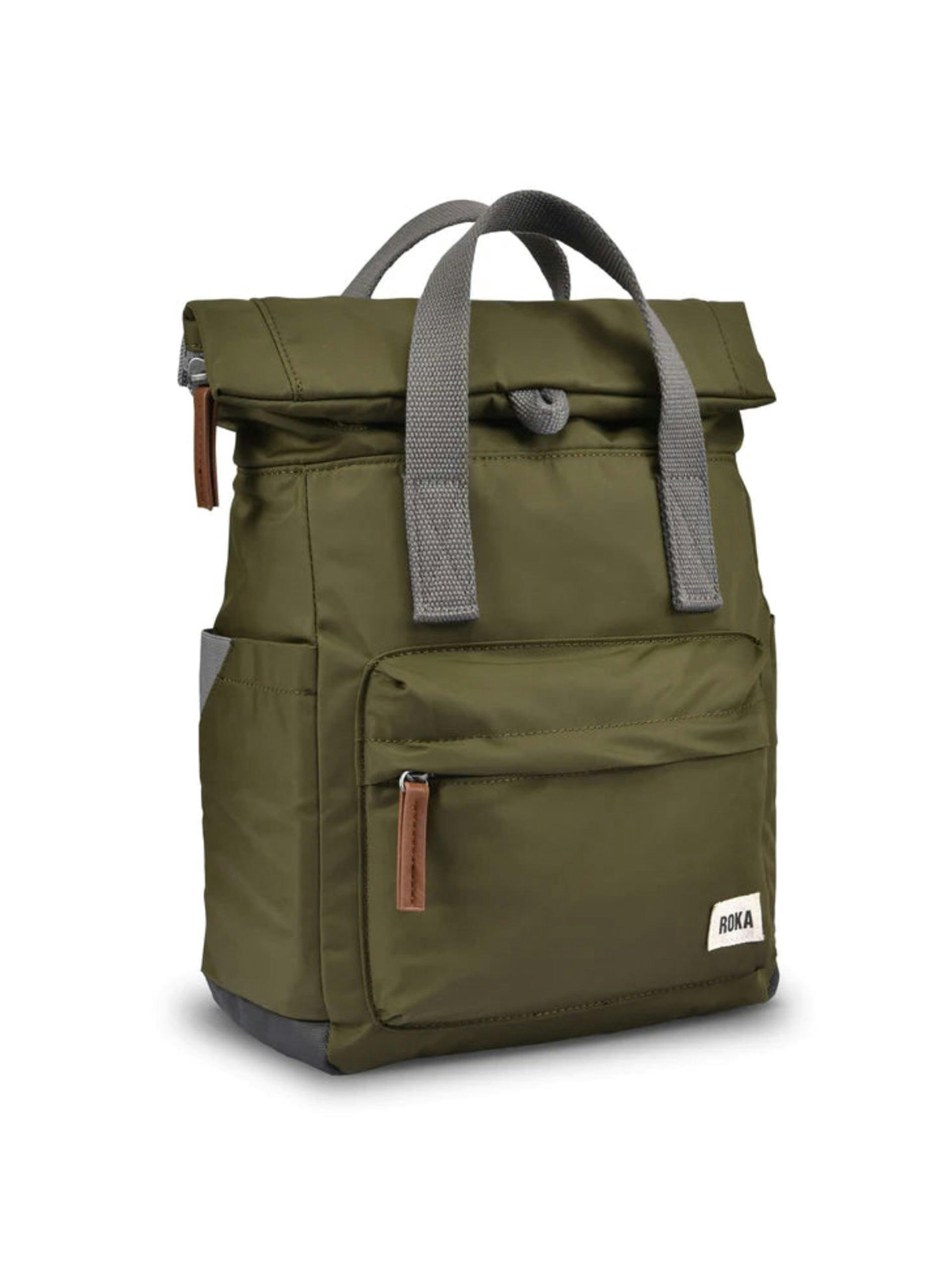 Green roll top backpack