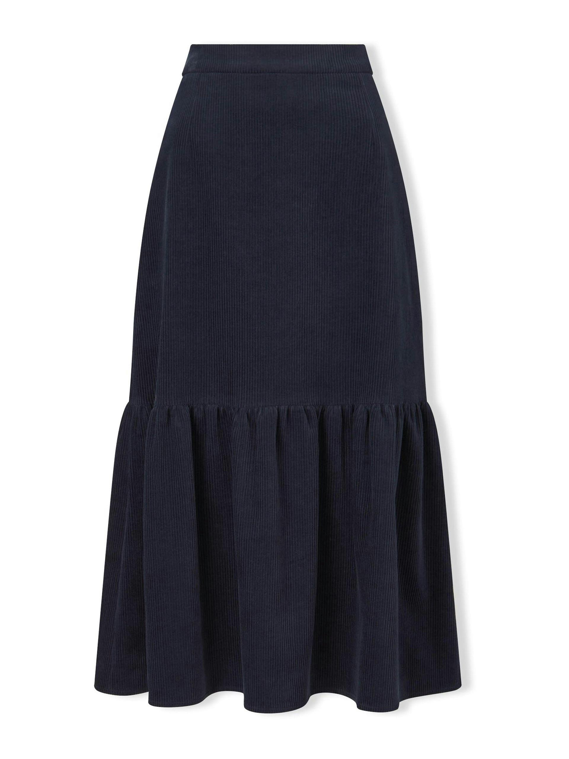 Daphne navy corduroy maxi skirt