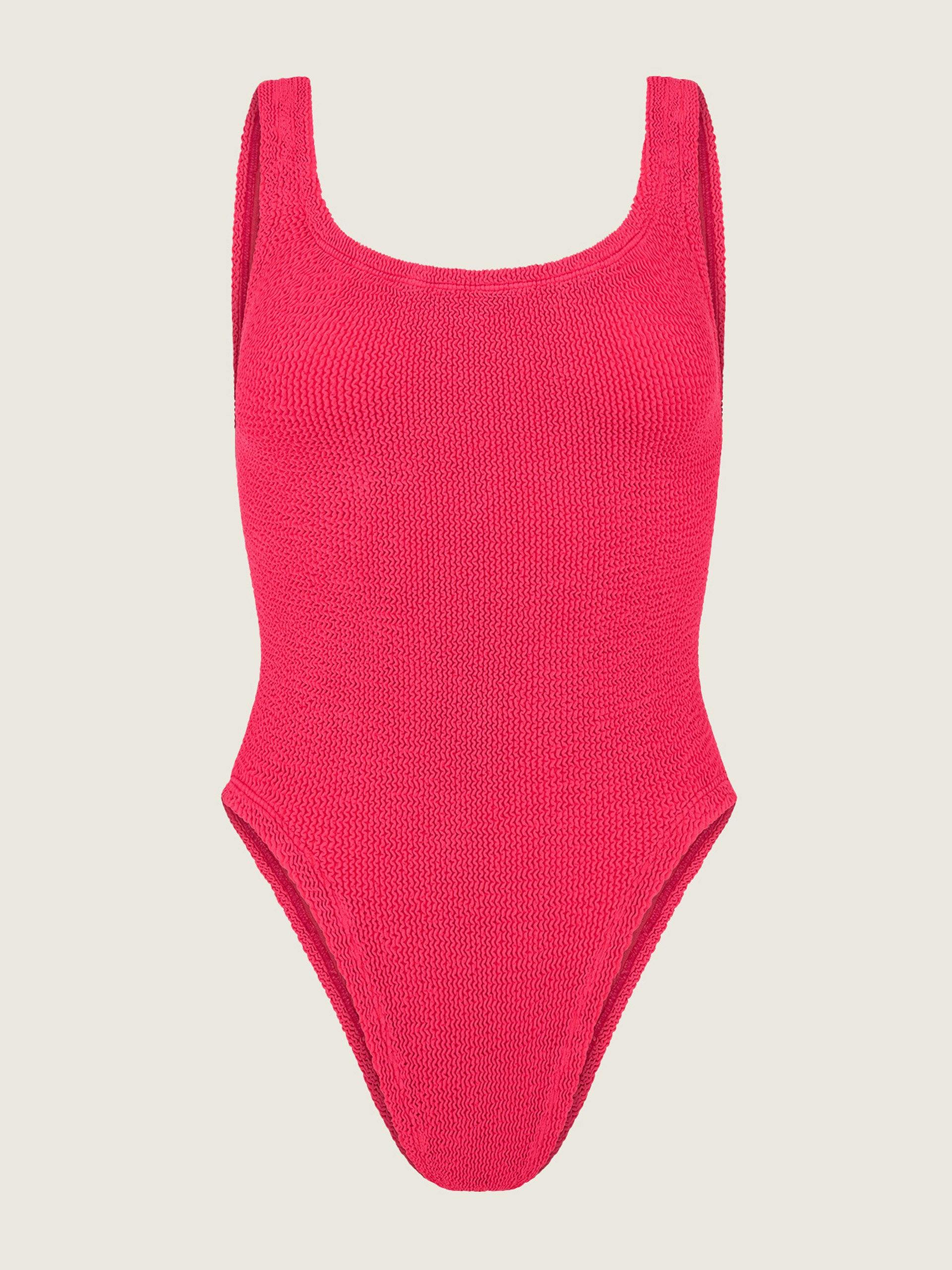 Hot pink square neck swimsuit