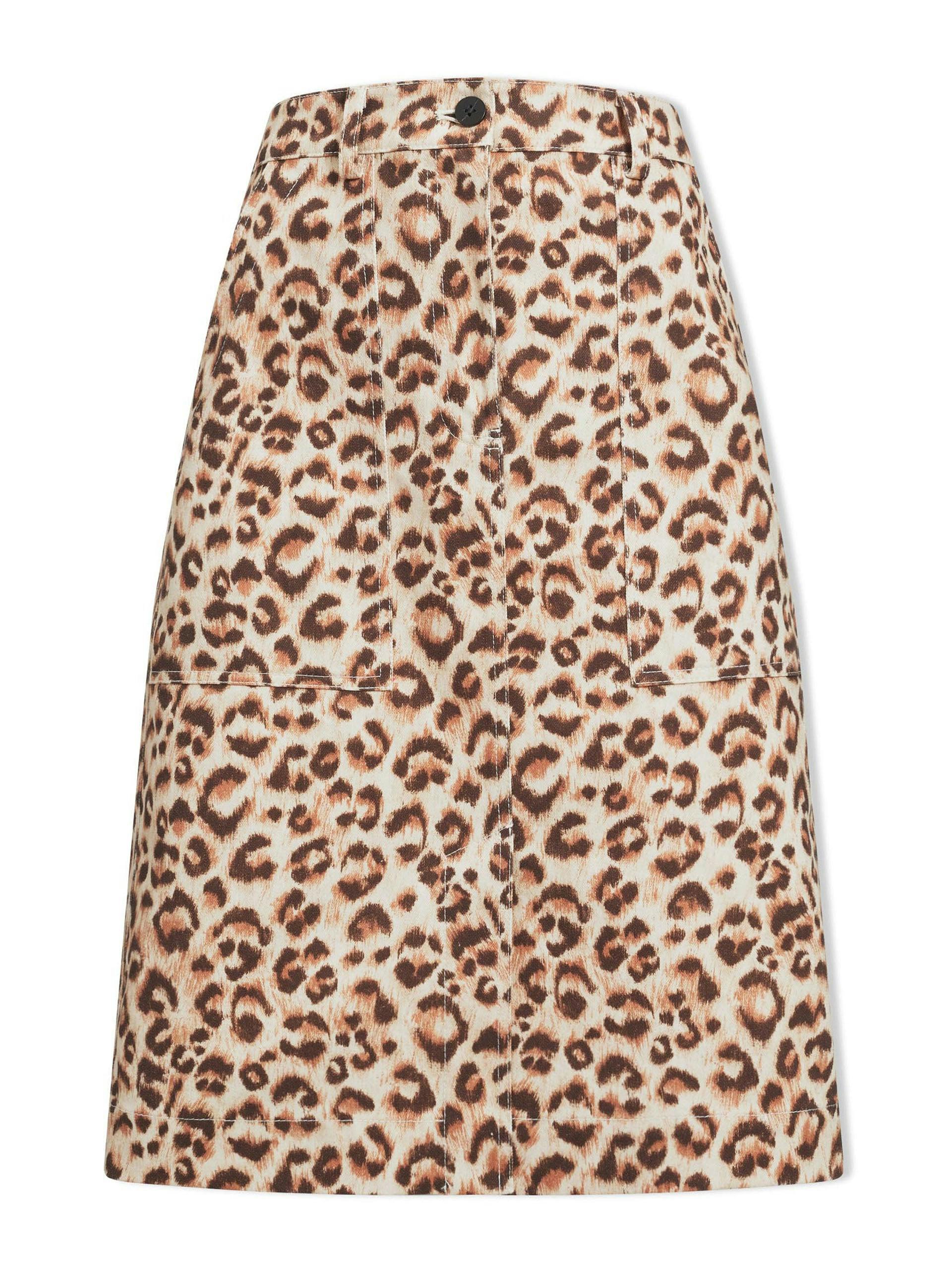 Sidney leopard print cotton twill pencil skirt