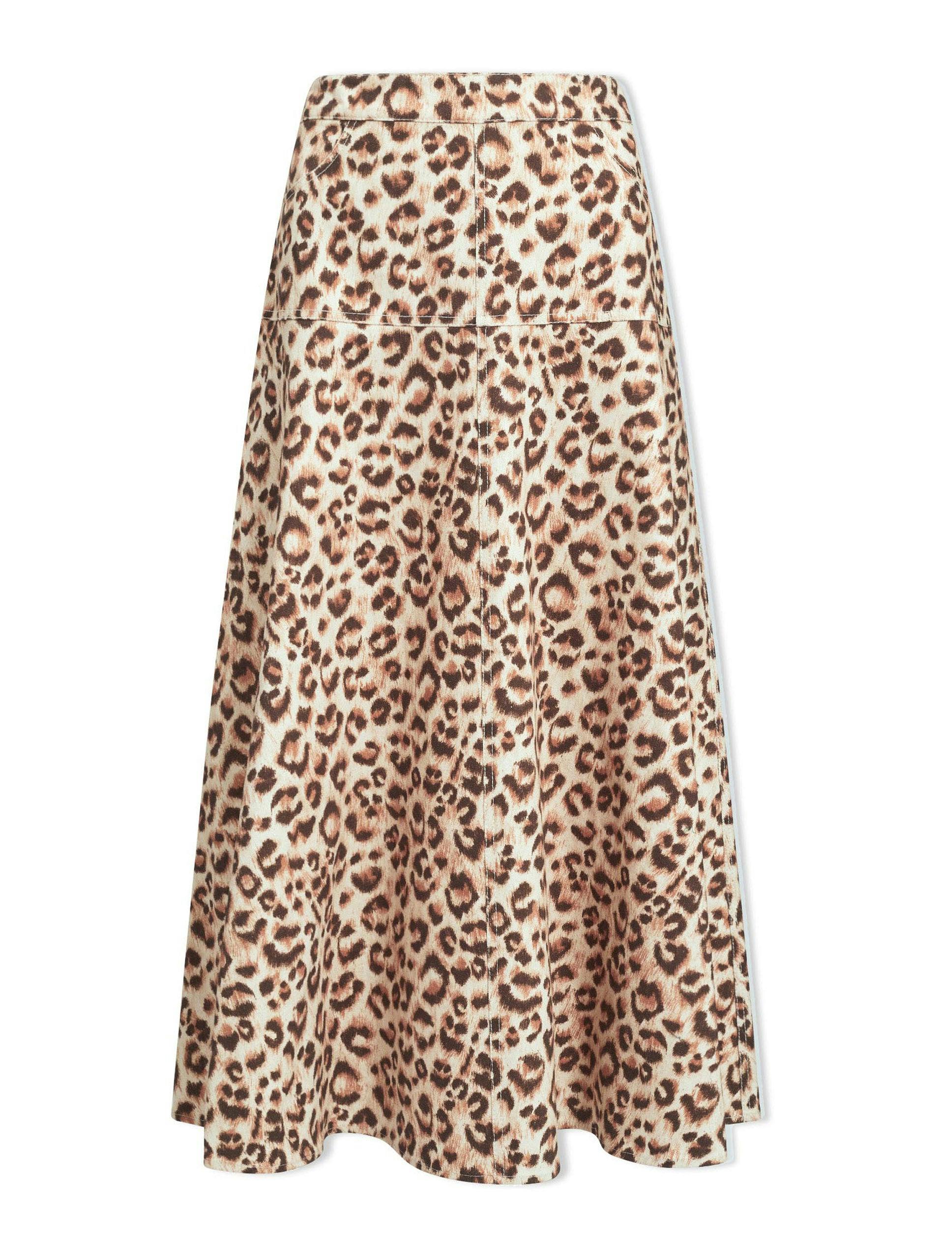 Sierra leopard print cotton skirt