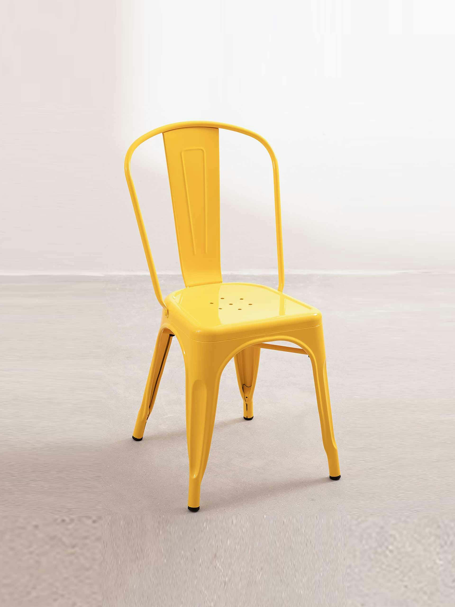 Yellow steel chair