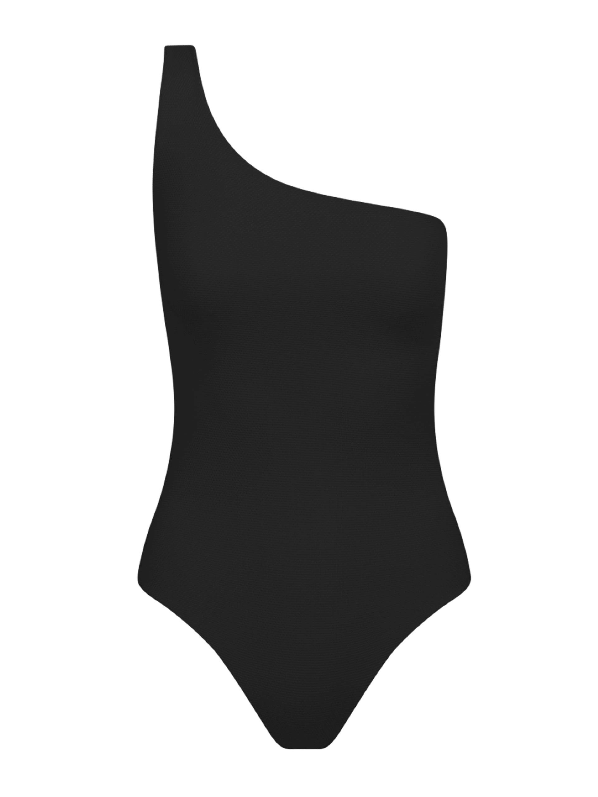 Black one-shoulder Emily swimsuit