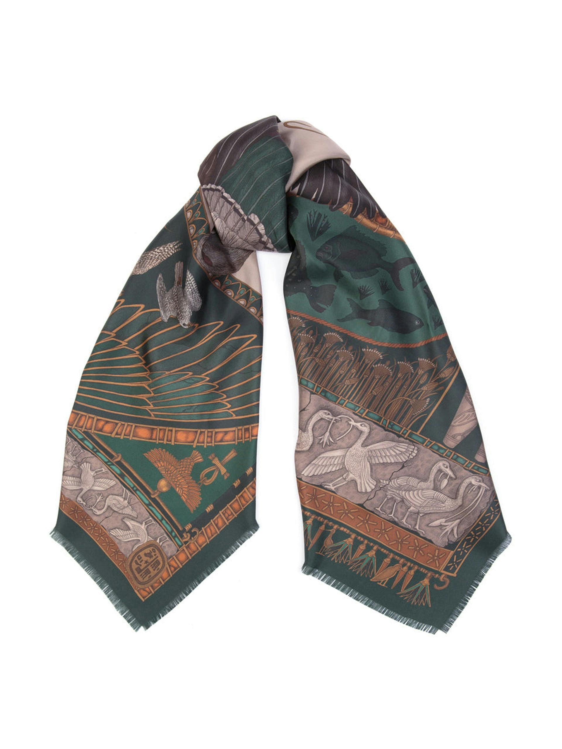 The Heralds of Horus silk twill 135cm shawl