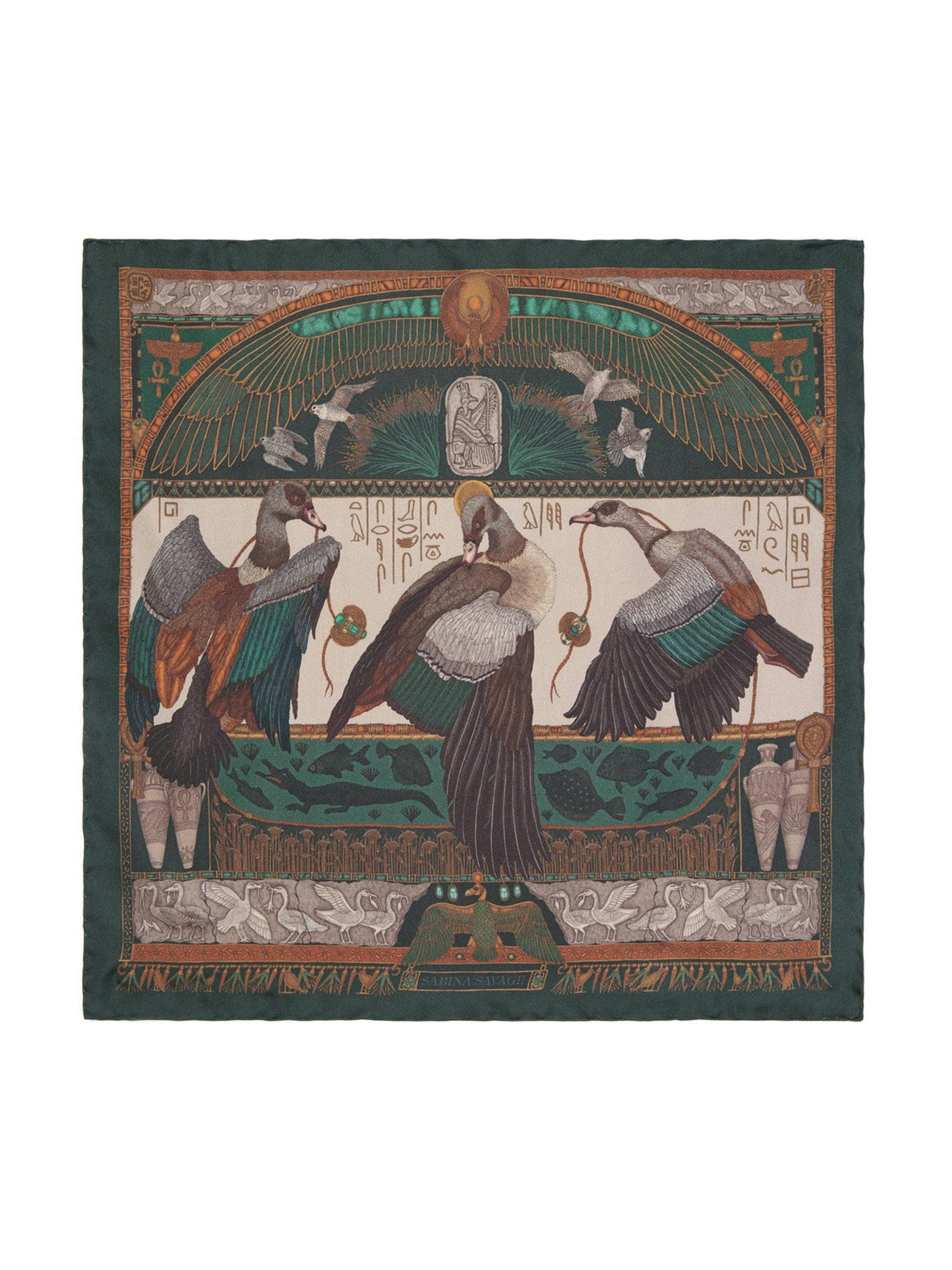 The Heralds of Horus silk twill 42cm scarf