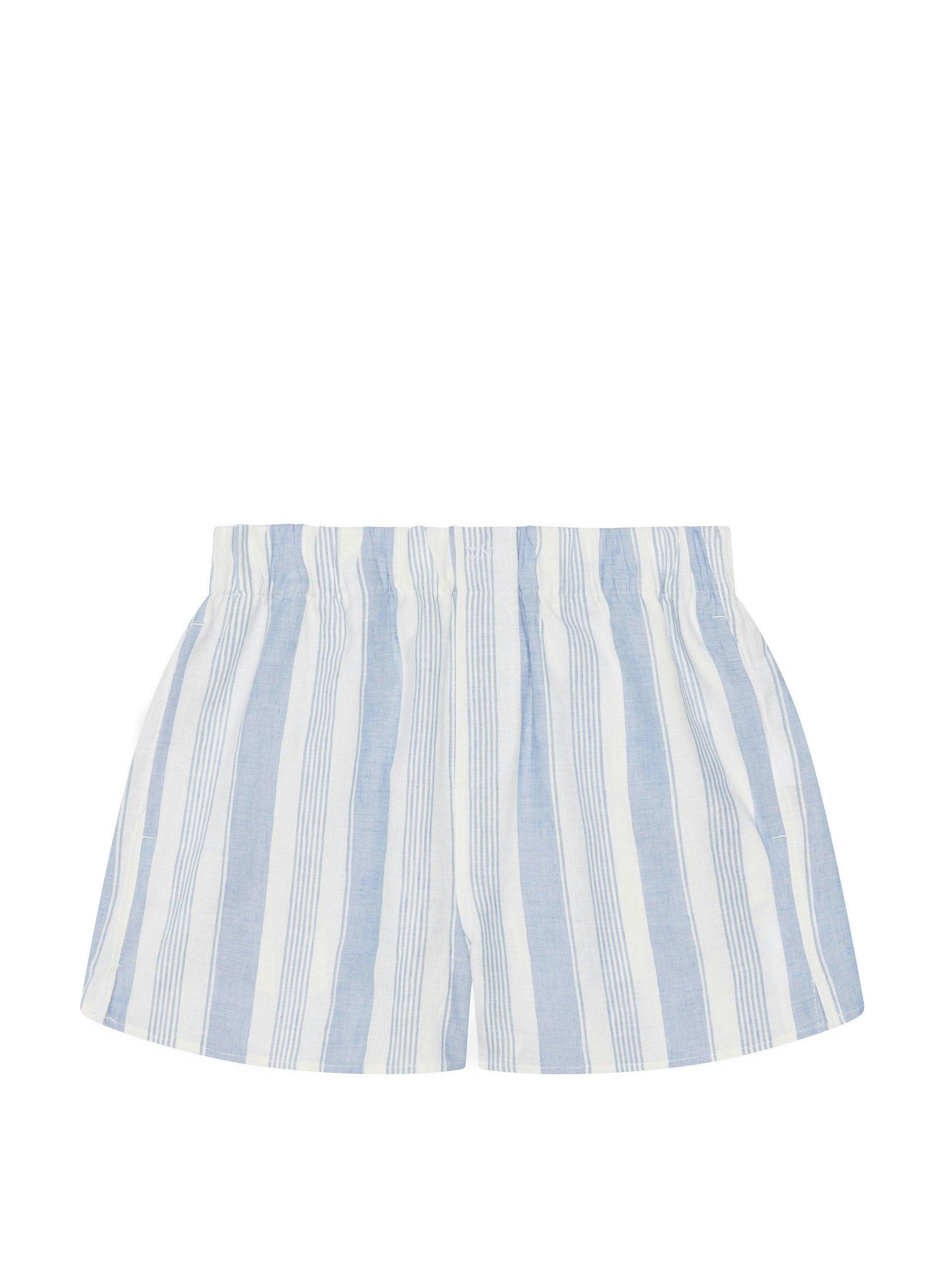 The Short: blue stripe weave shorts
