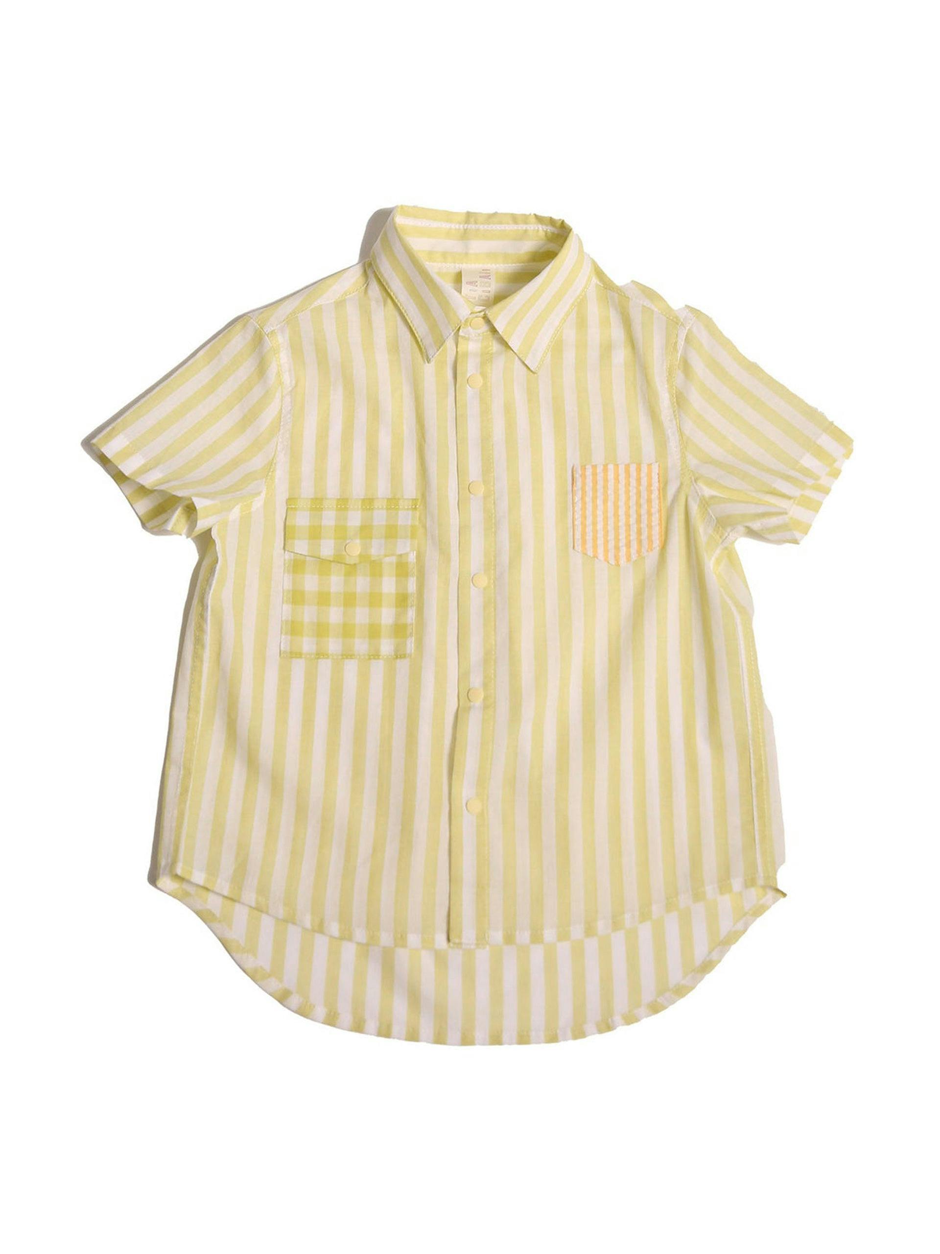 Yellow multi snap shirt