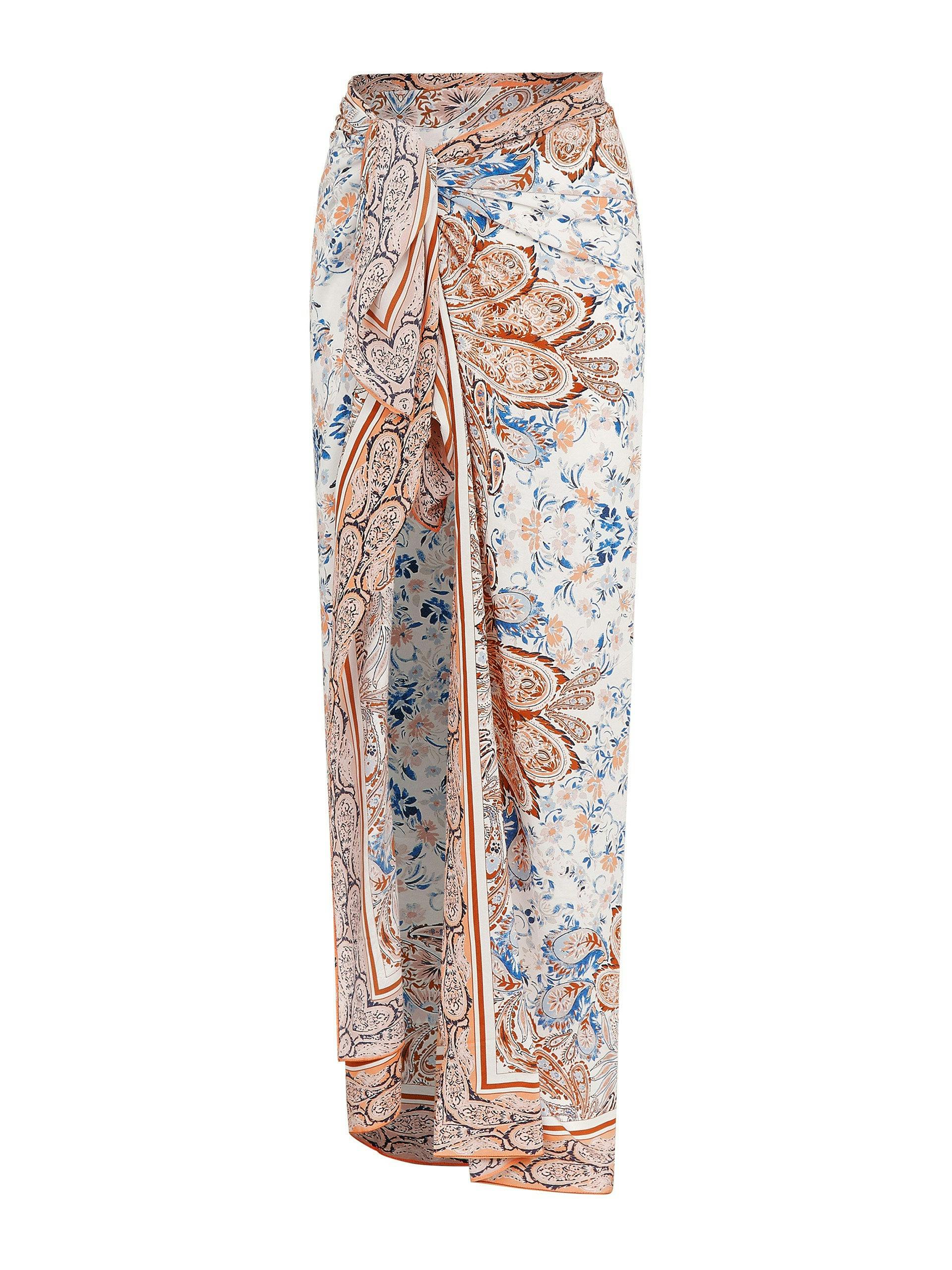 Paisley and floral print sarong wrap