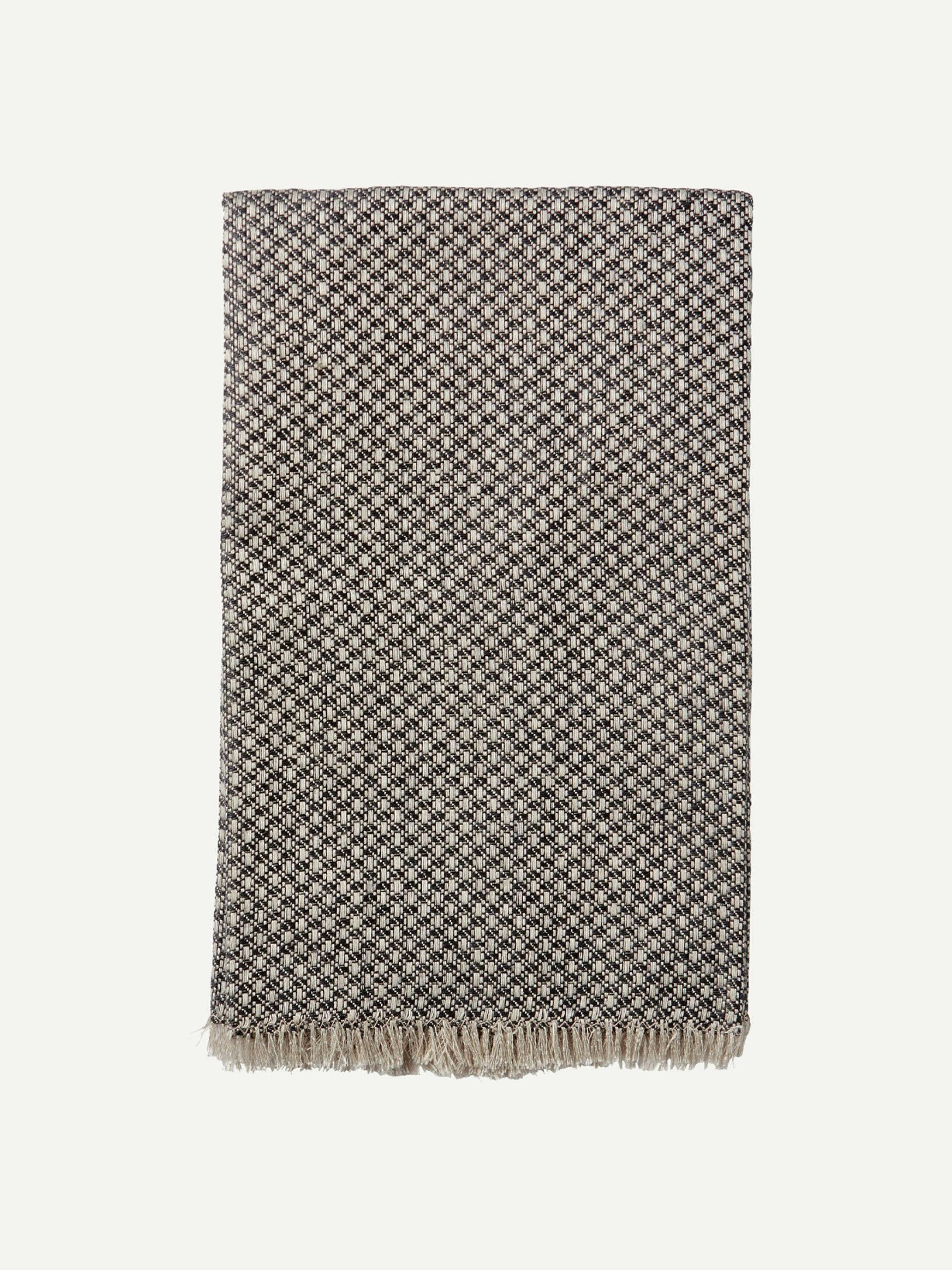 Woven black/taupe Italian linen guest towel