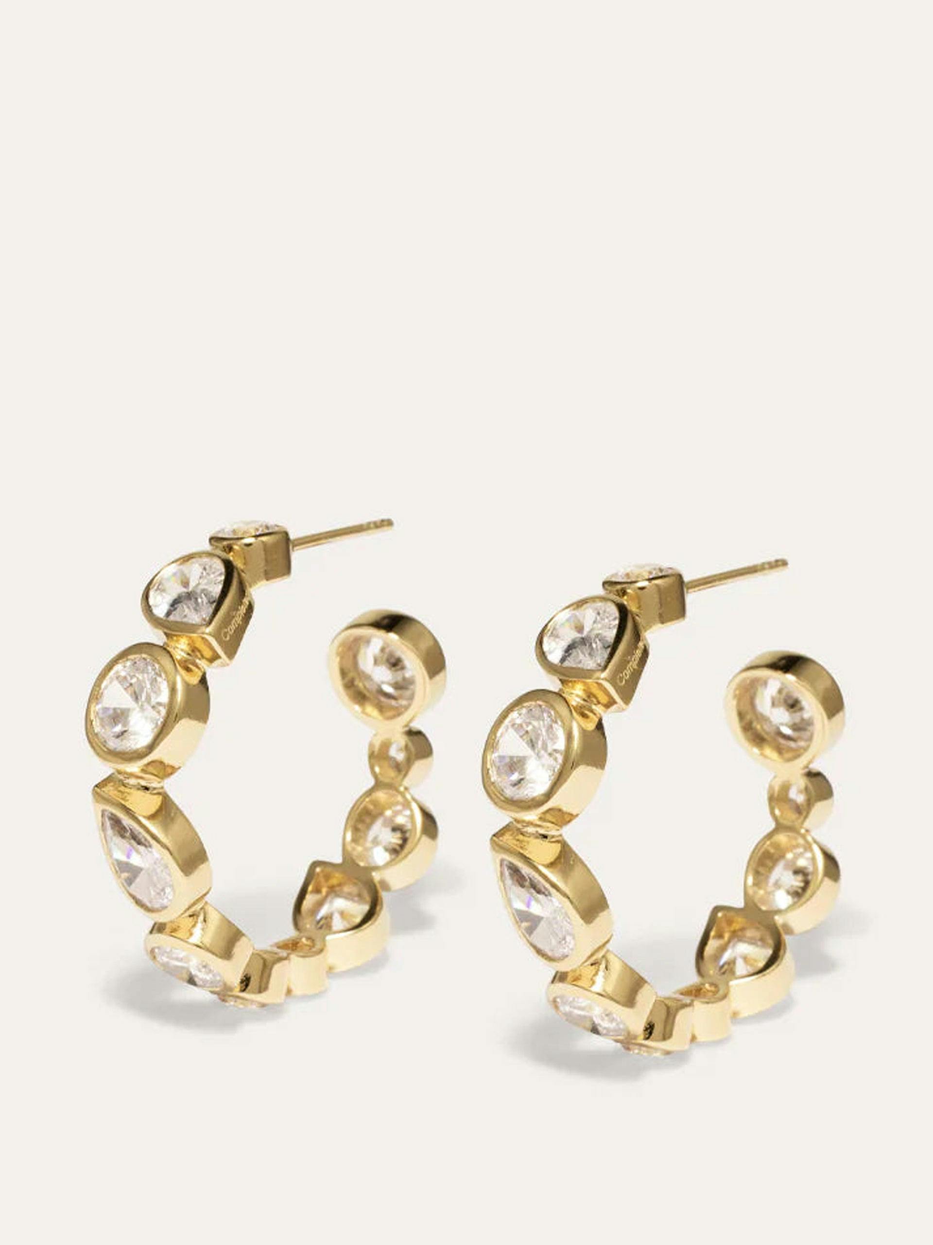 "A Few Good Anti-Heroes" cubic zirconia and gold vermeil earrings