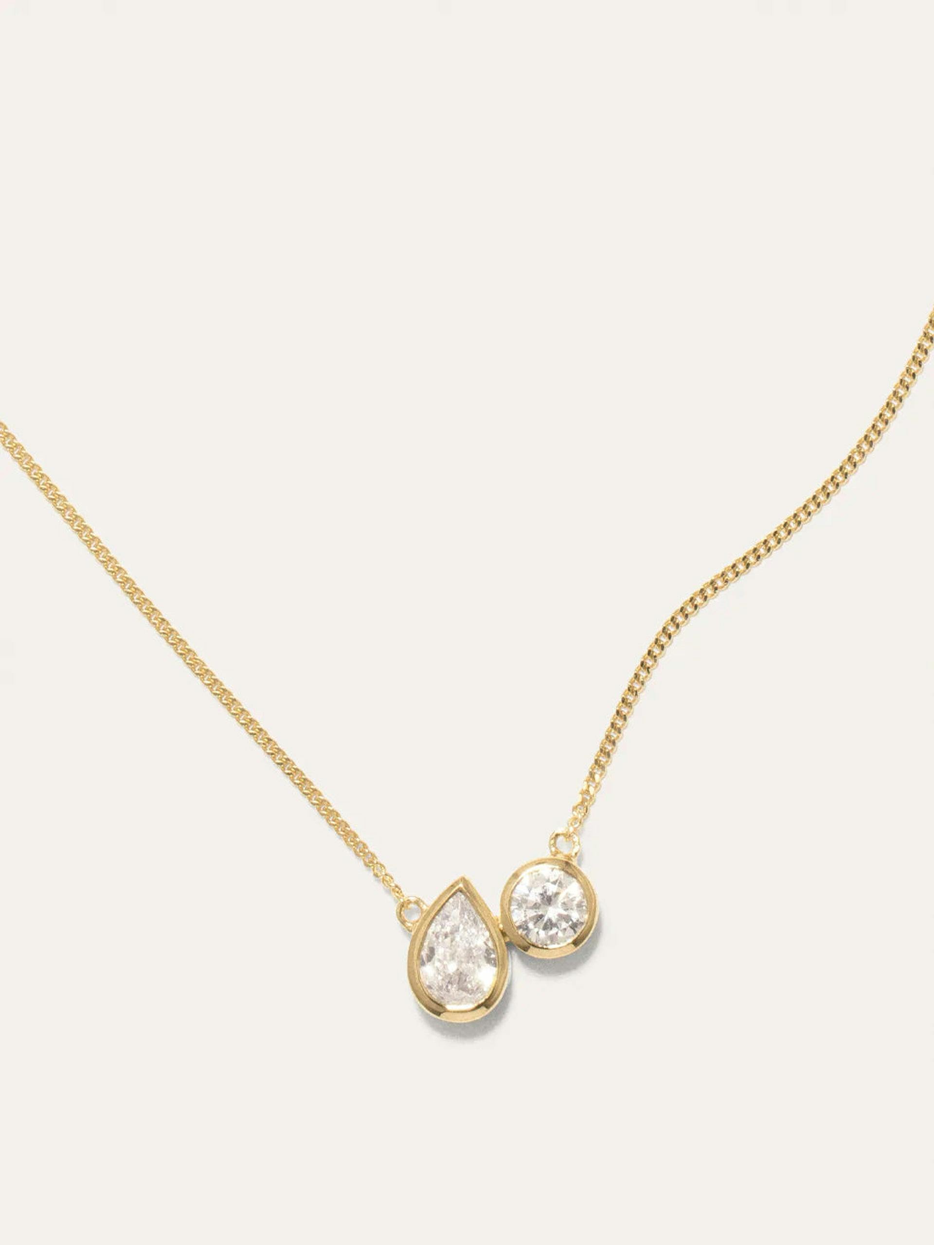 "Like Peas in a Pod" cubic zirconia and gold vermeil pendant