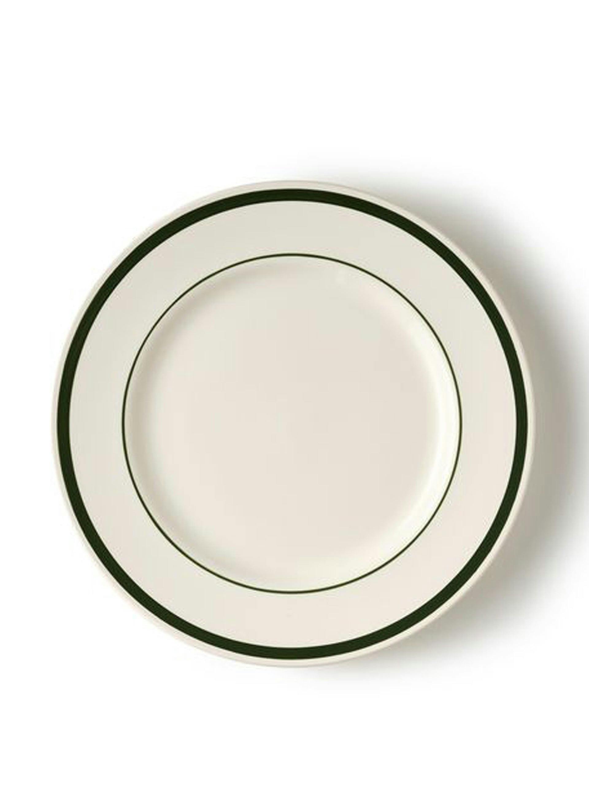 Dinner Plate with Green Stripe