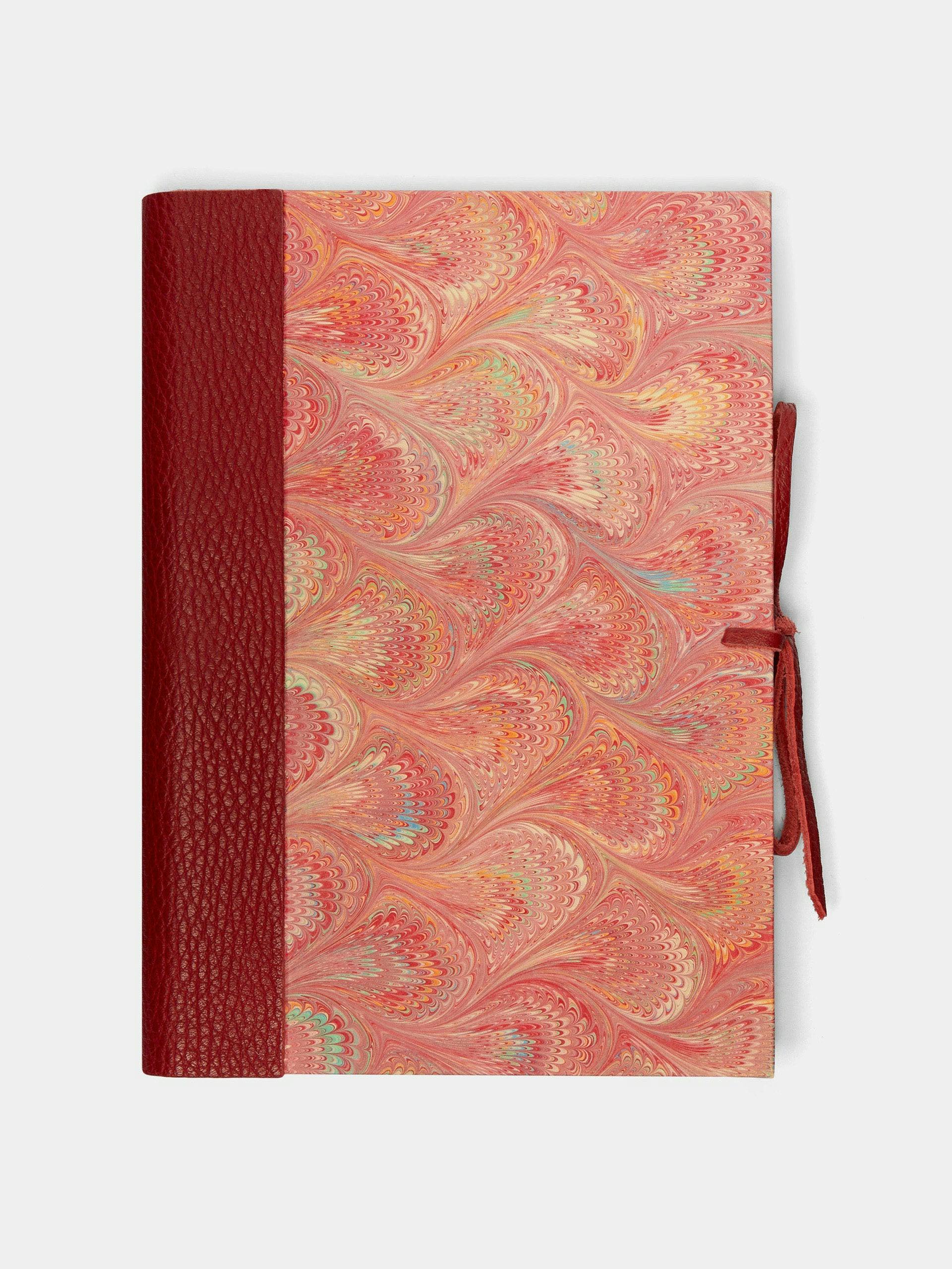 Hand-marbled leather bound notebook