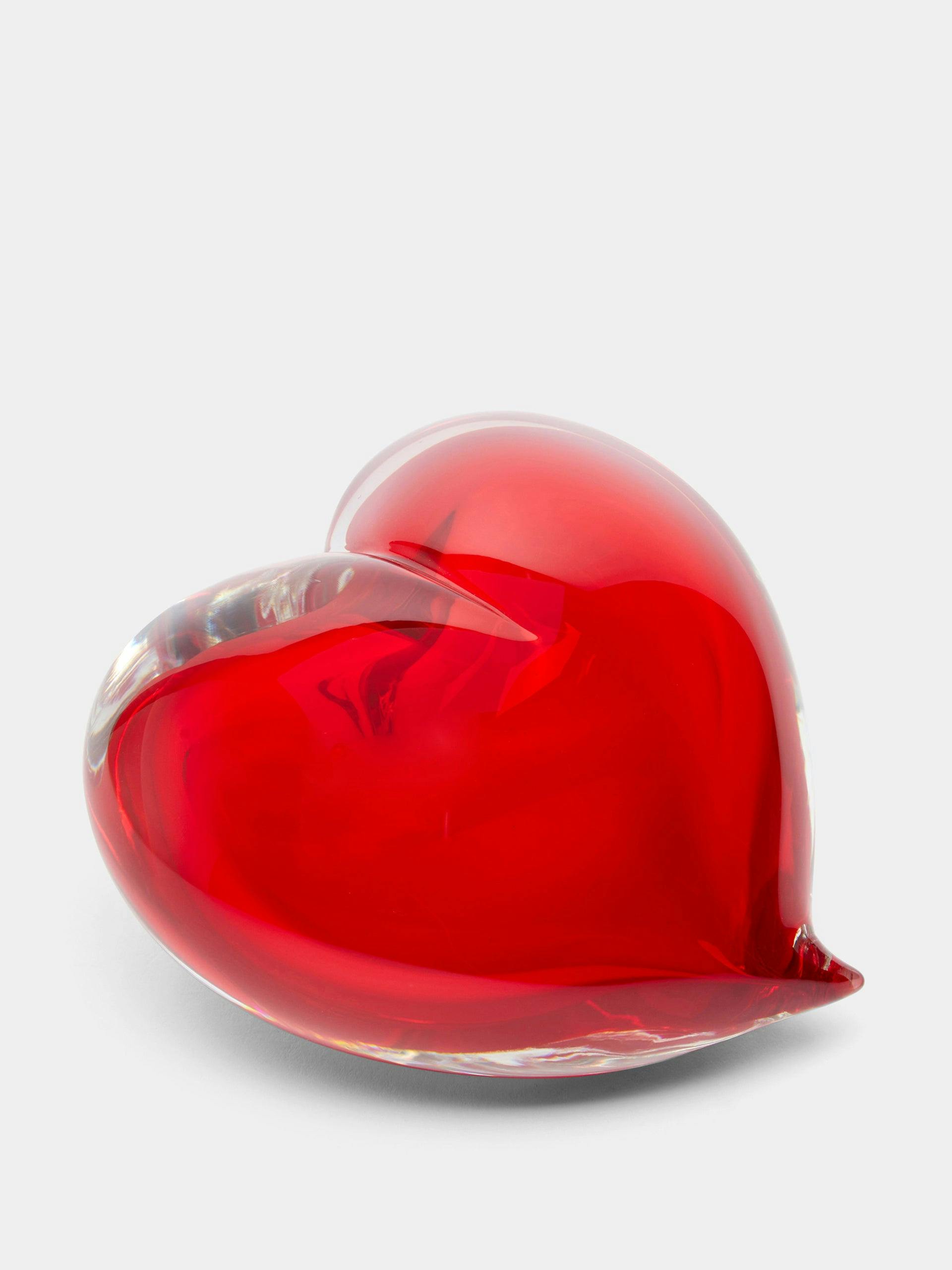 Murano glass heart paperweight