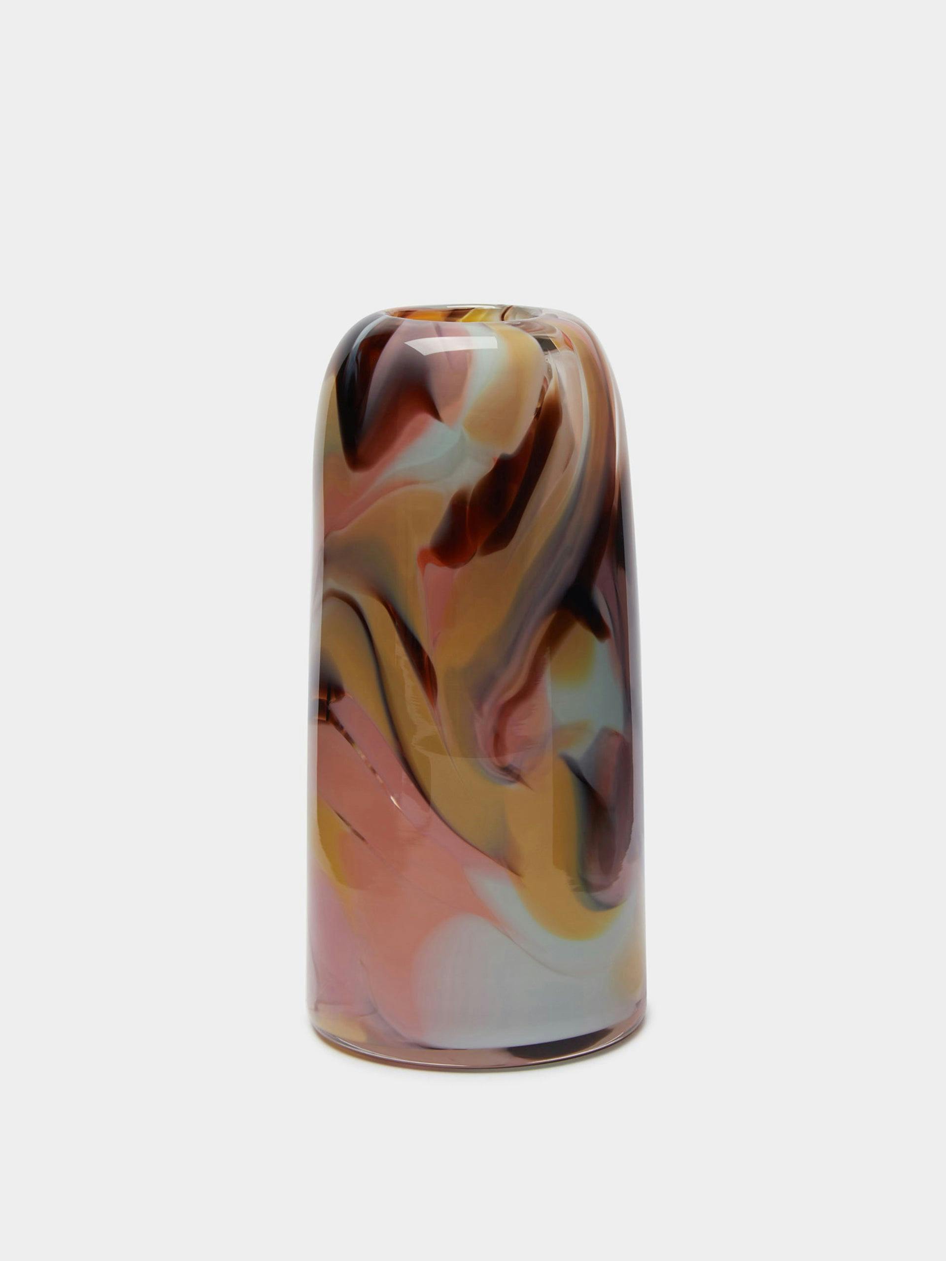 Marbled glass bud vase