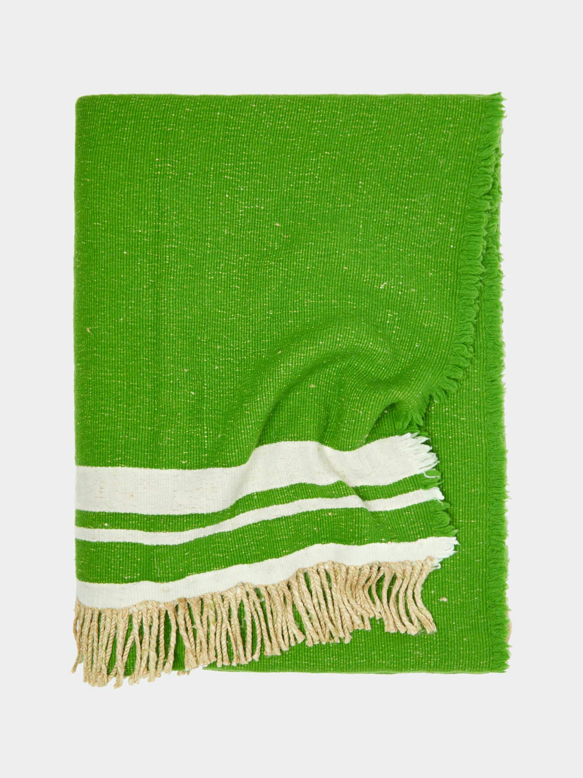 Hand dyed green throw