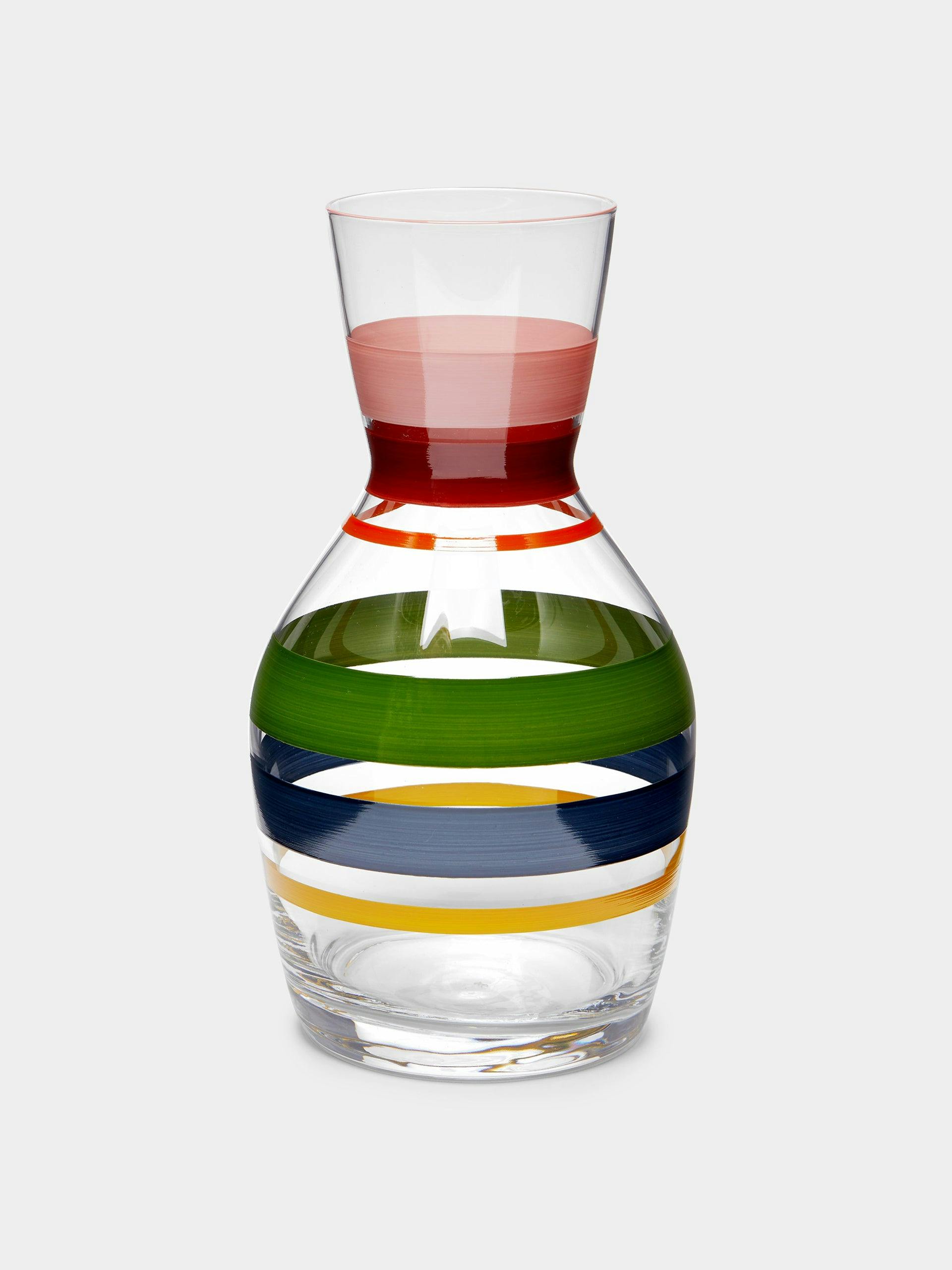 Hand painted glass carafe