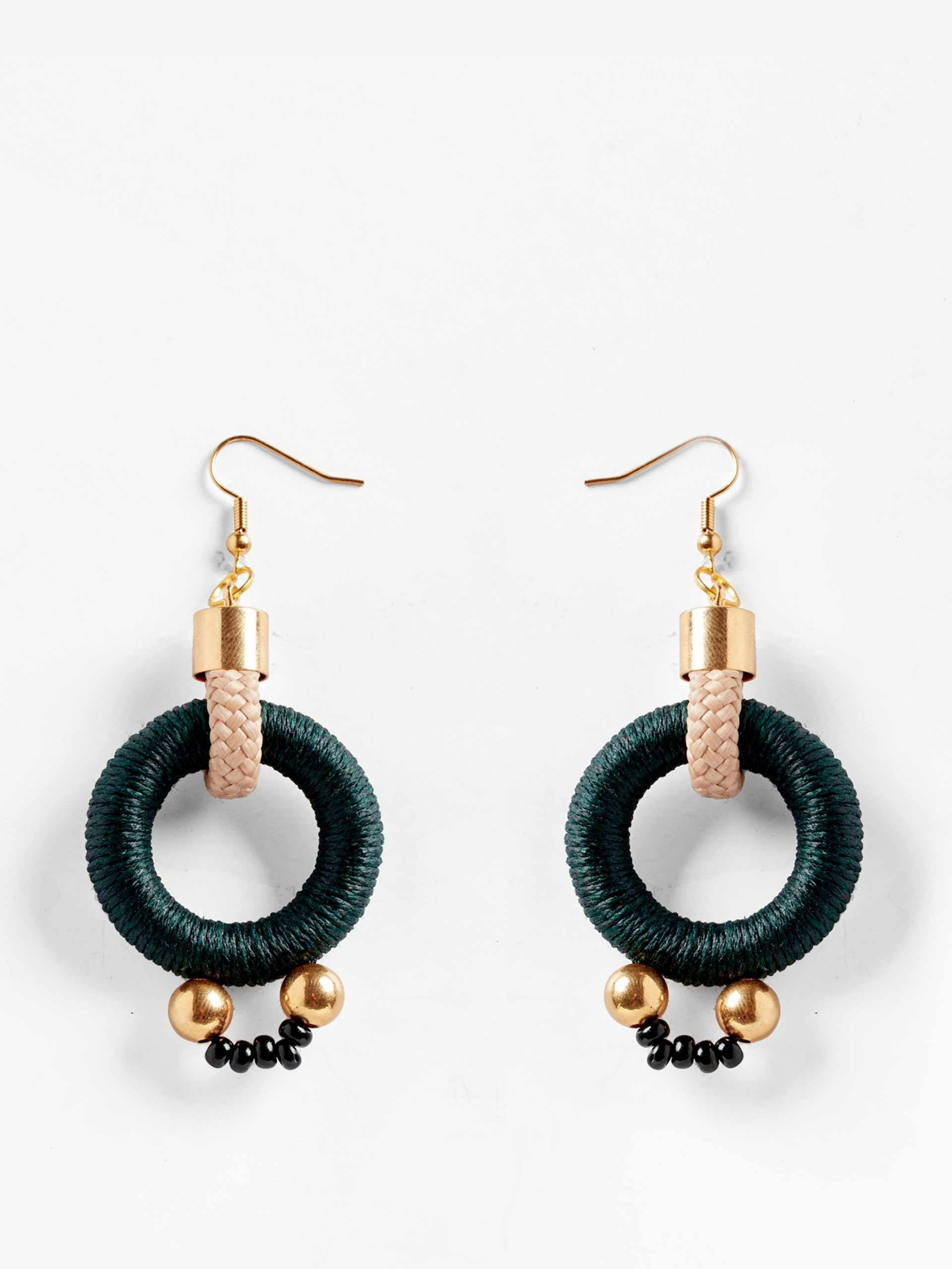 Emerald bead earrings