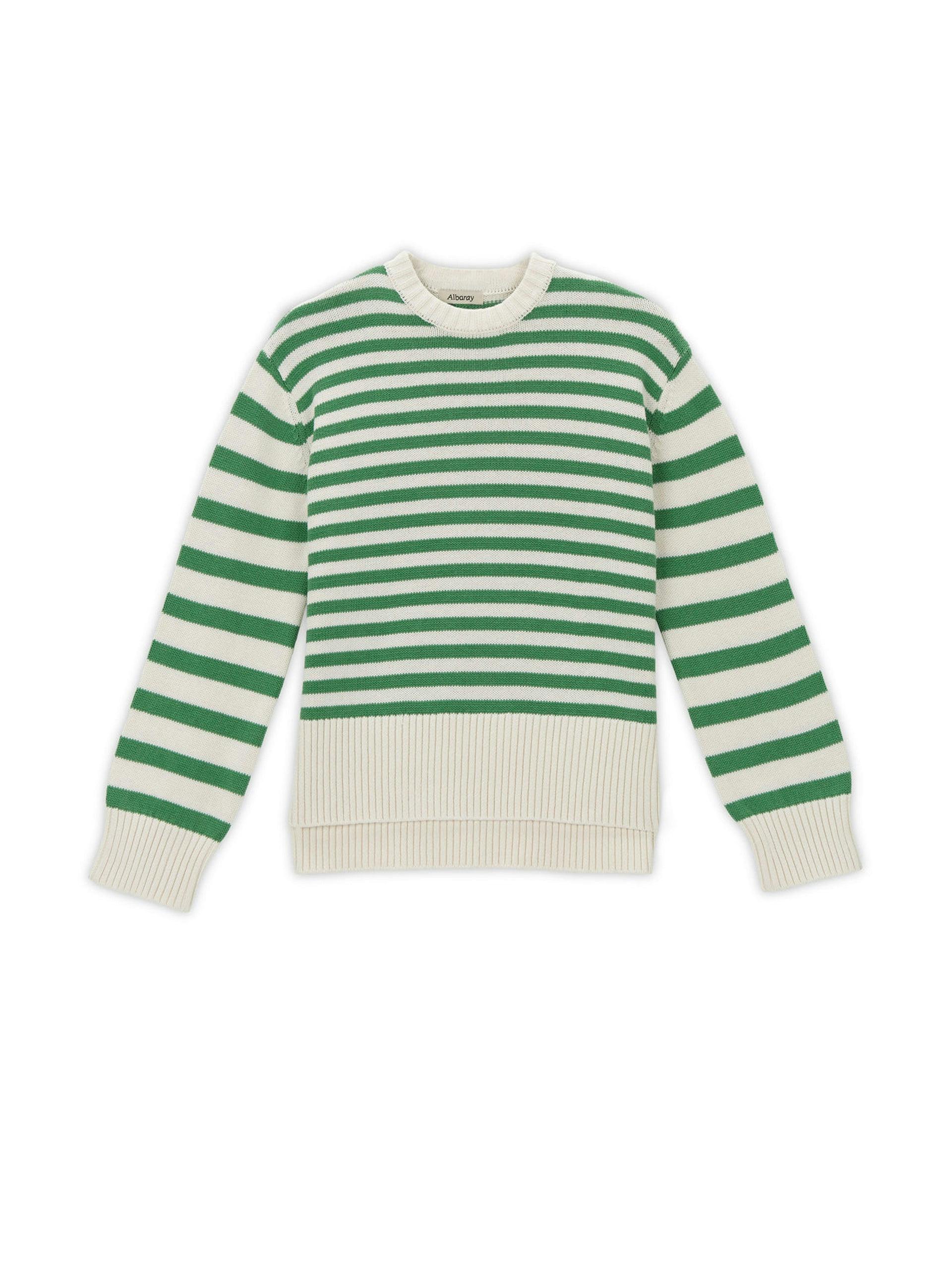 Green striped jumper