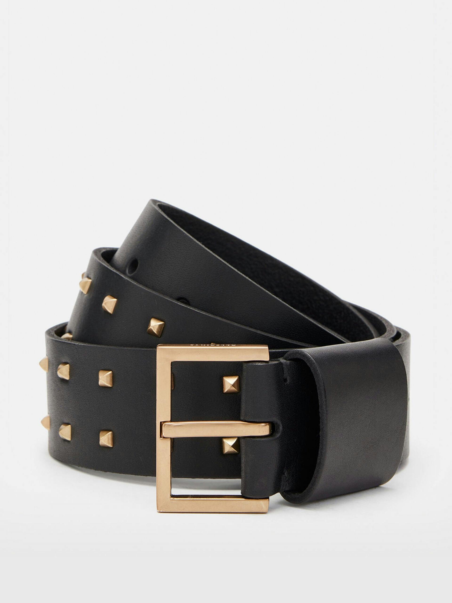 Maxi leather studded belt