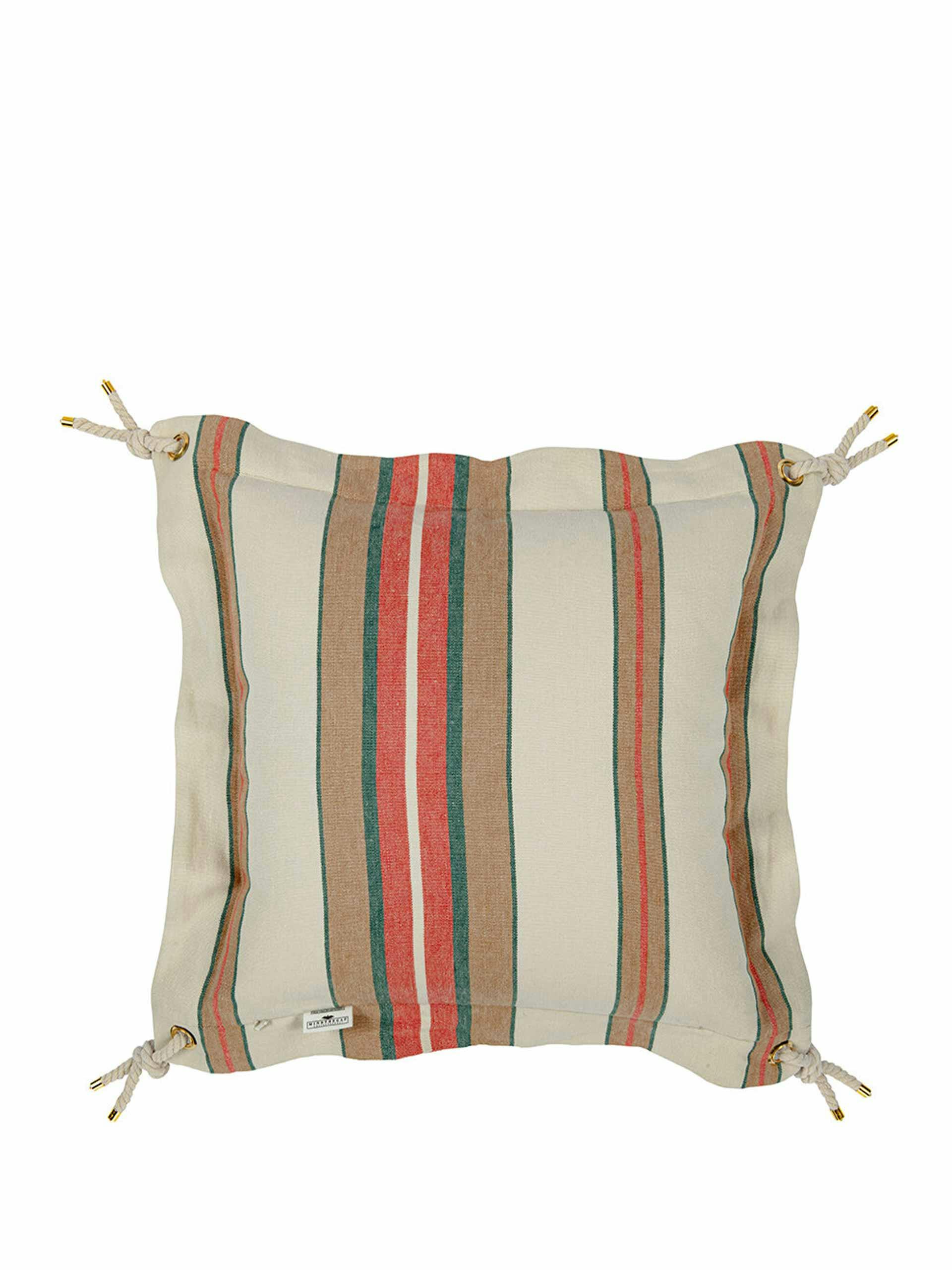 Stripe cushion with duck feather filling