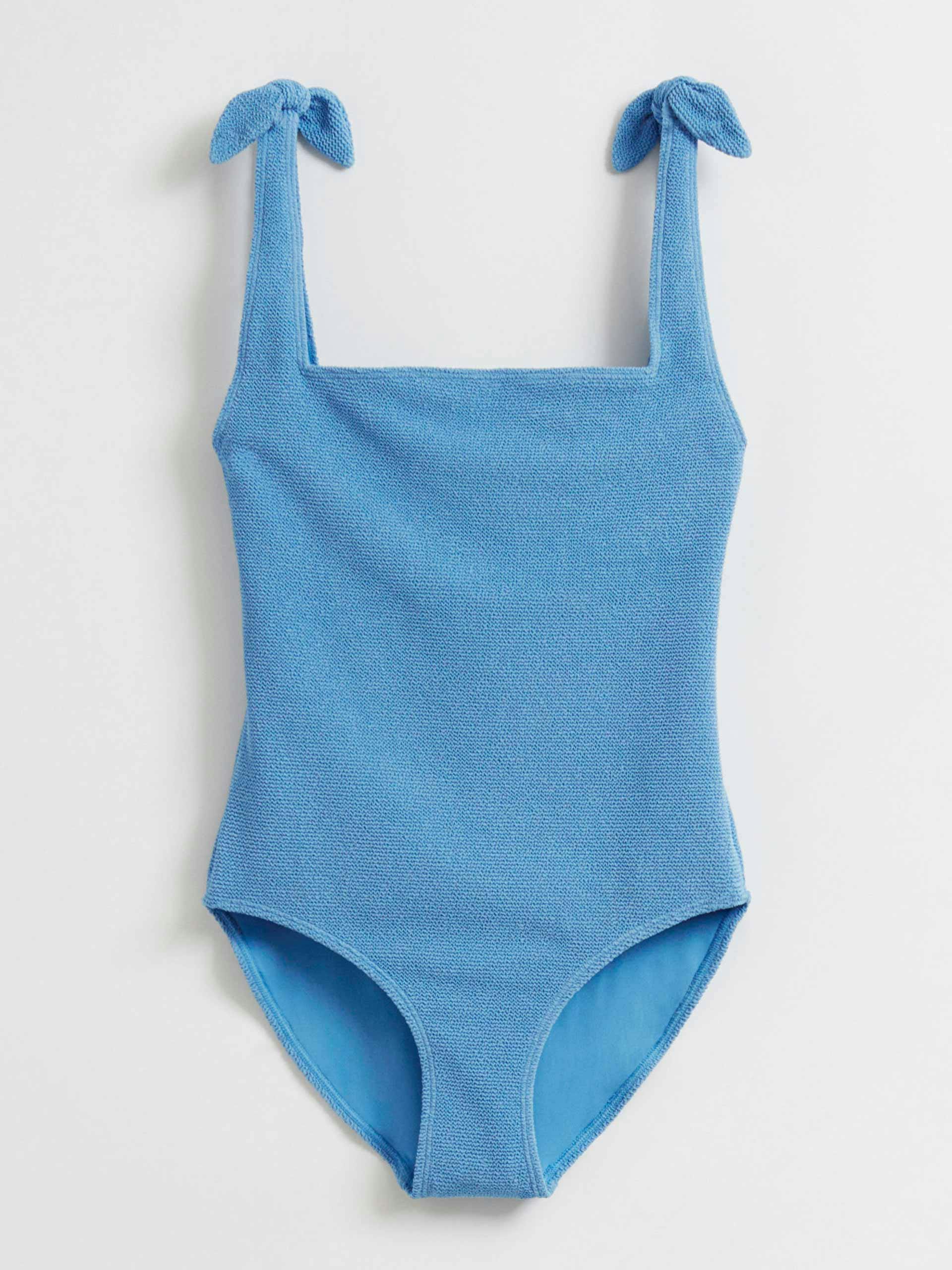 Textured blue swimsuit